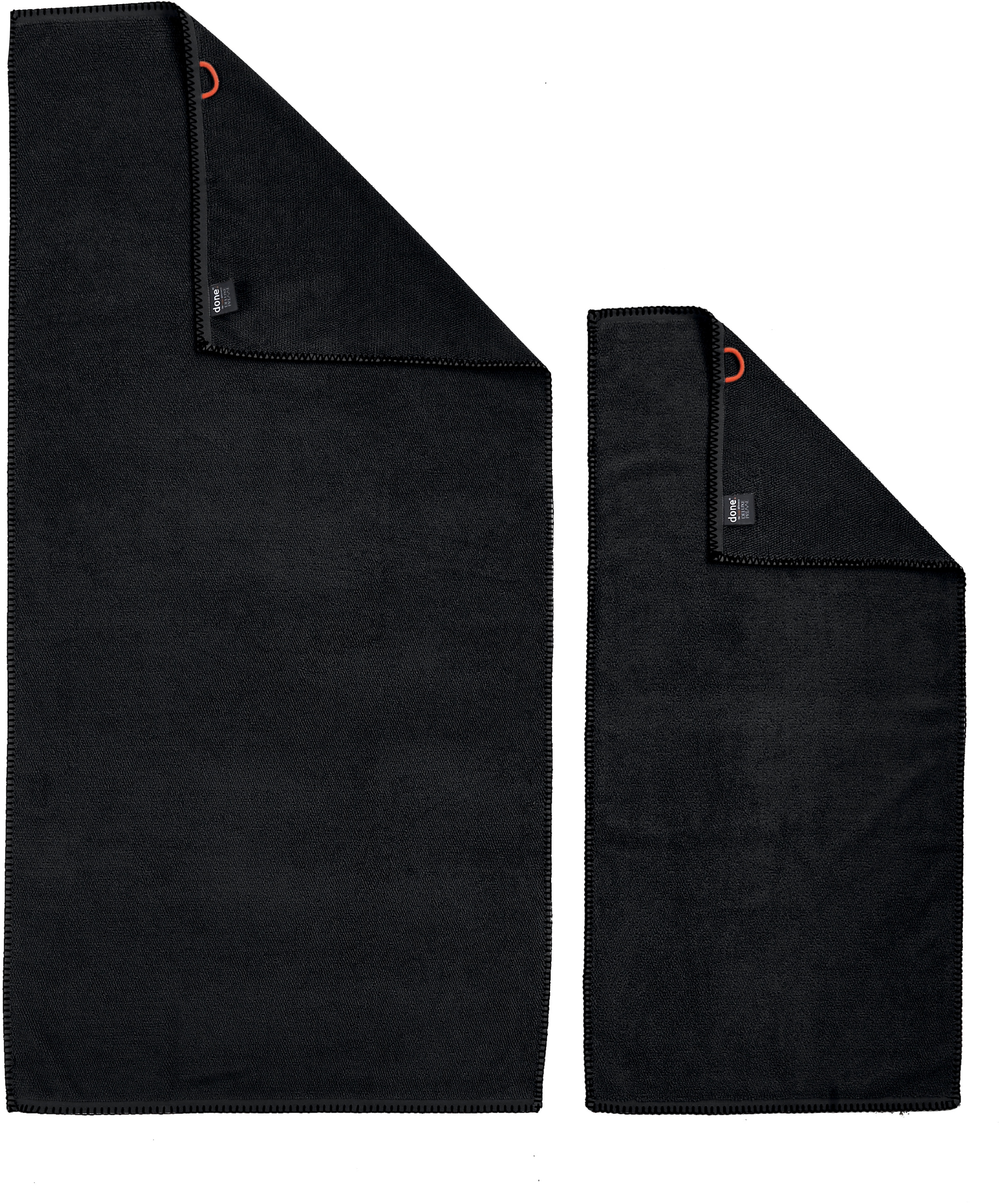 done.® Handtuch Set »Deluxe Prime 2xHandtücher (50x100 cm), 2x Duschtücher (70x140 cm)«, (Set, 4 St., 2 Handtücher (50x100 cm)-2 Duschtücher (70x140 cm), mit einfassender Ziernaht in schwarz