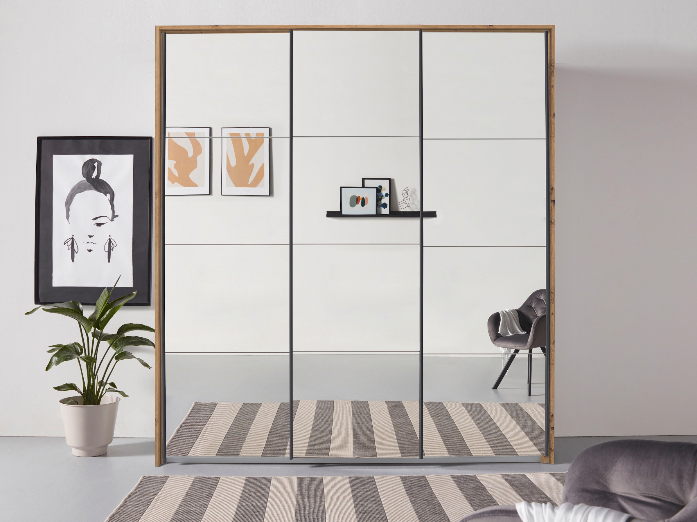 GOODproduct »Mehrzweckschrank Aktenschrank Möbel Mietswohnung Schlafzimmer OTELI« Breiten 211/278/323/368 cm Höhen 214/233 cm,  inkl. Passepartout optional mit Beleuchtung MADE IN GERMANY