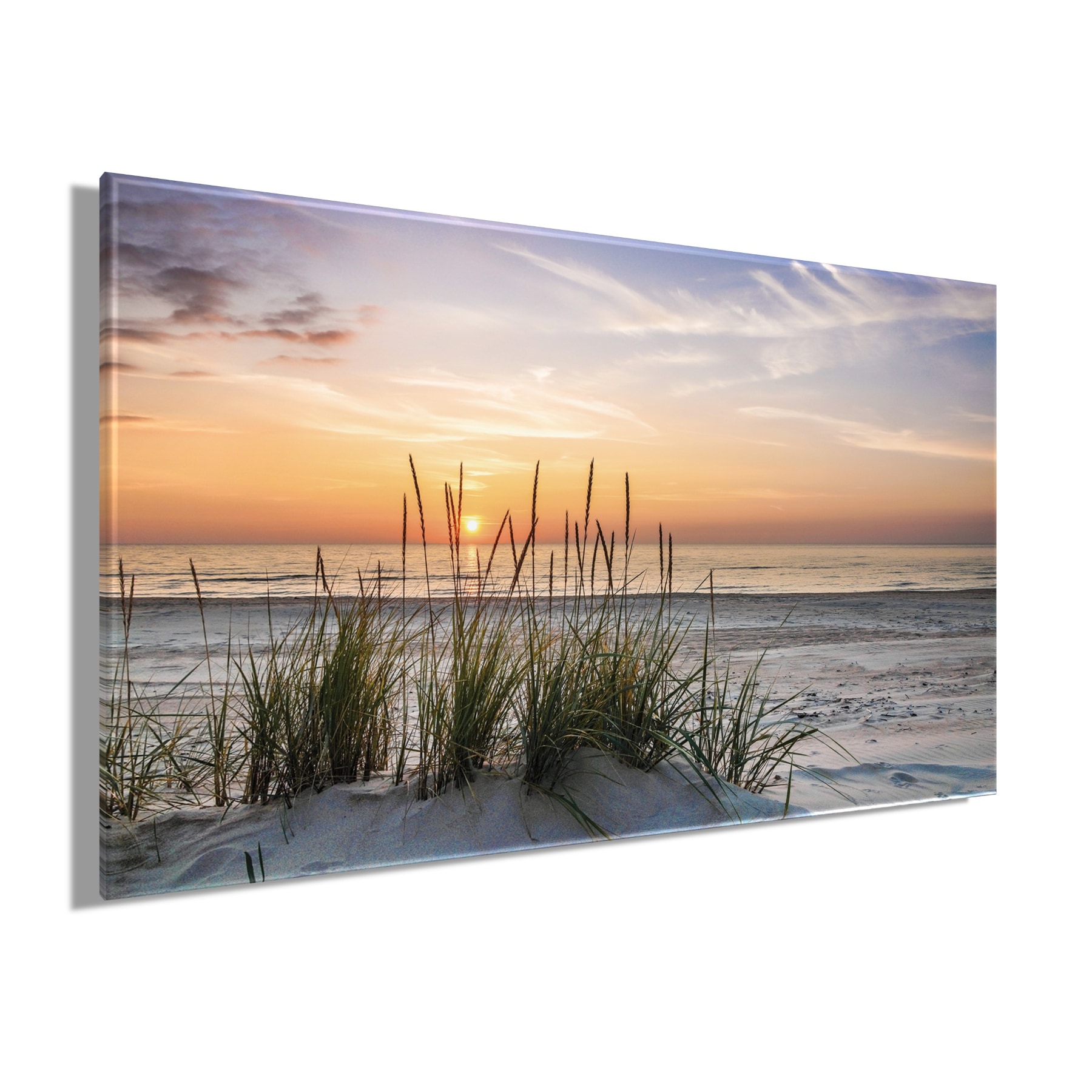 Bönninghoff Leinwandbild »Wandbild SONNENUNTERGANG XXL 90x150 cm – Leinwandbild Keilrahmen Deko« Meer | Sonnenuntergang | Strand 1 Stk. tlg. auf Keilrahmen gespannt