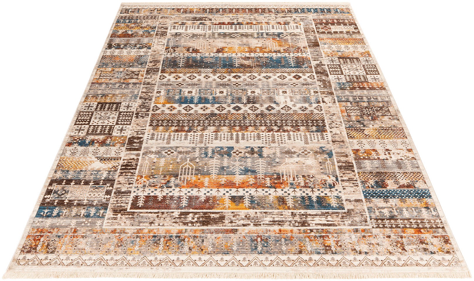 Image of Obsession Teppich »My Laos 464«, rechteckig, 9 mm Höhe, Kurzflor, Ethno Design, mit Fransen, ideal im Wohnzimmer & Schlafzimmer bei Ackermann Versand Schweiz