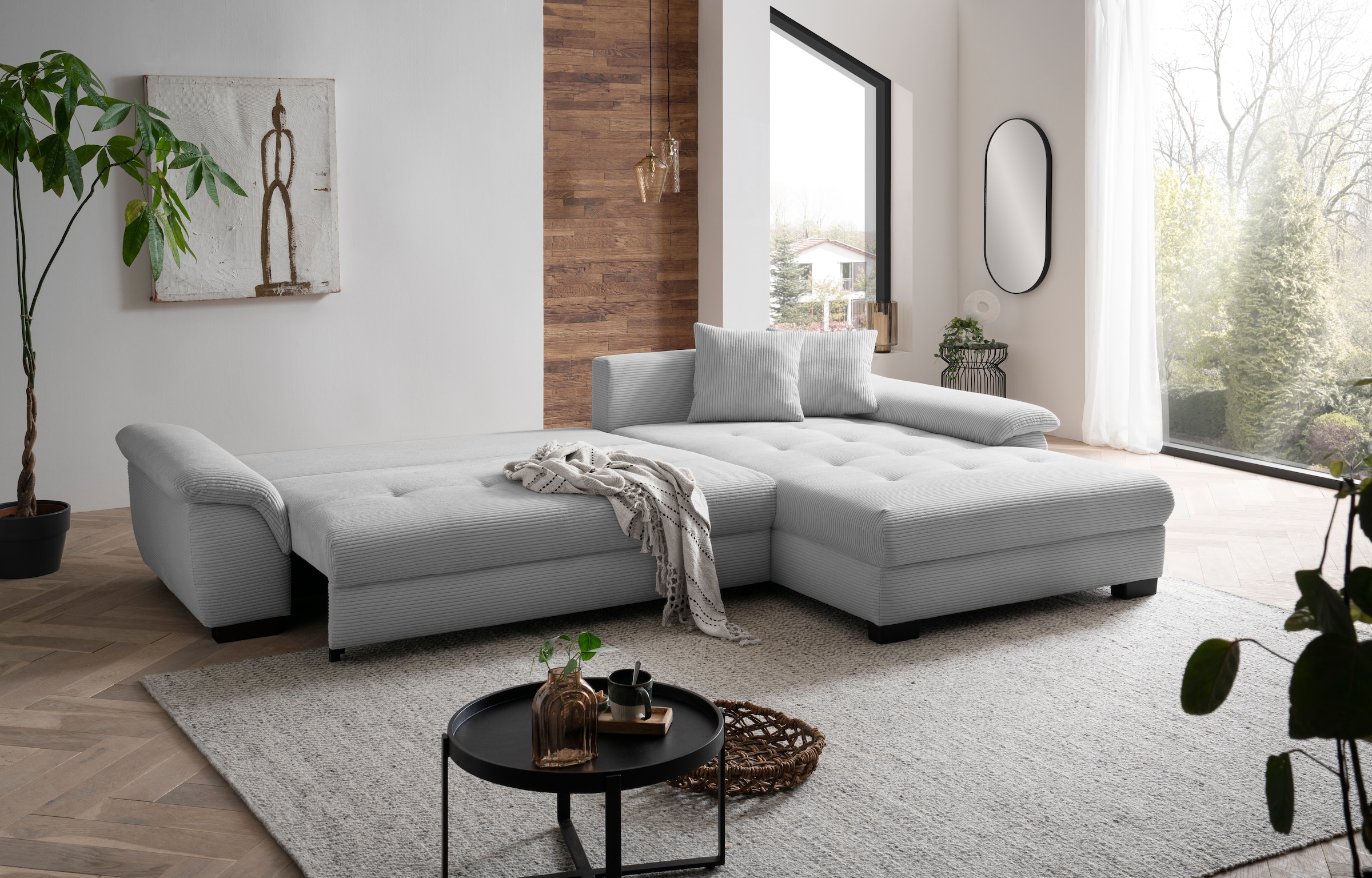 Mr. Couch Ecksofa »Dario, L-Form, mit Bett und Bettkasten« mit Kaltschaum