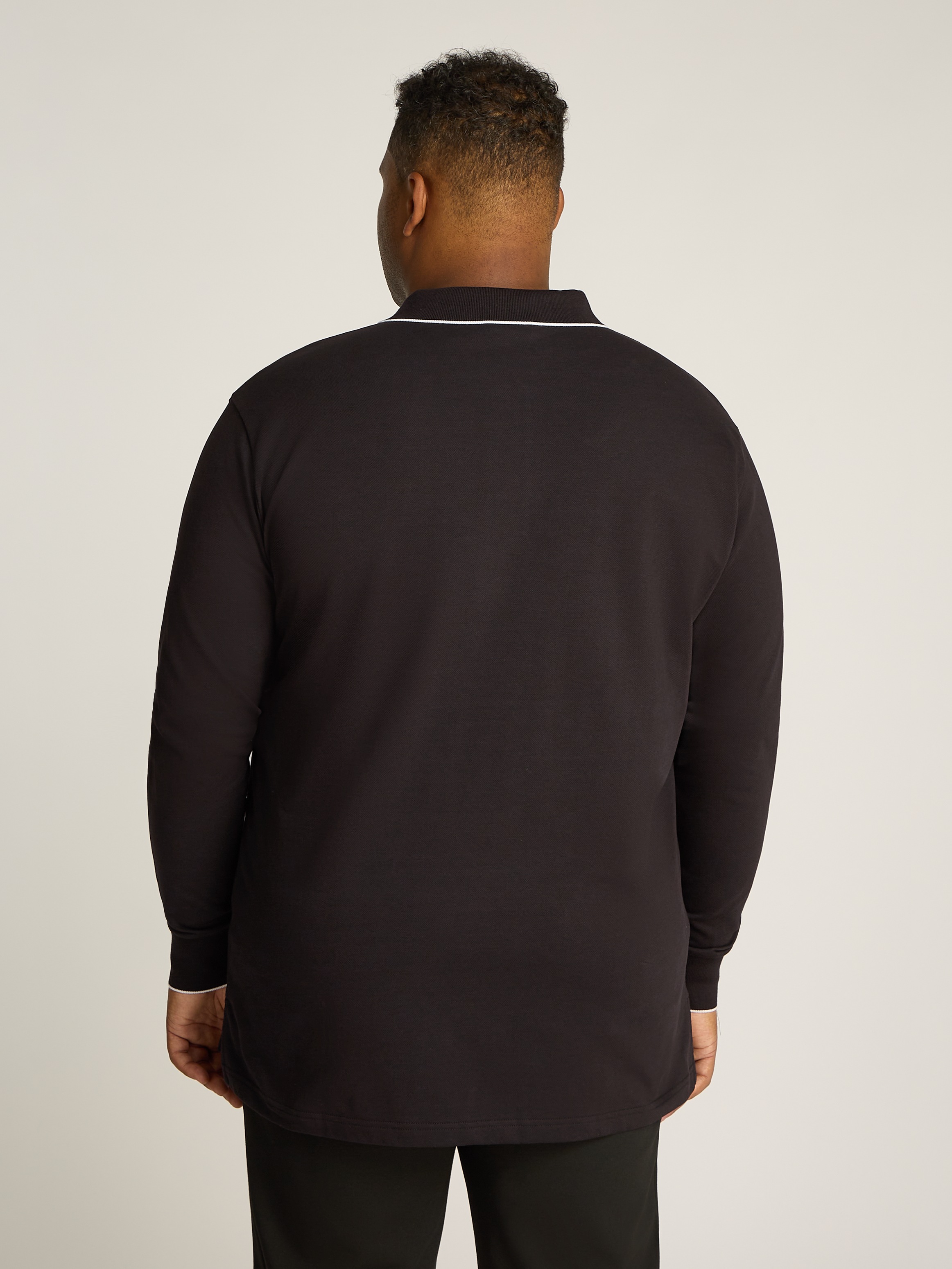 Calvin Klein Big&Tall Langarm-Poloshirt »BT_STRETCH PIQUE TIPPING LS POLO«, in grossen Grössen mit Logopatch