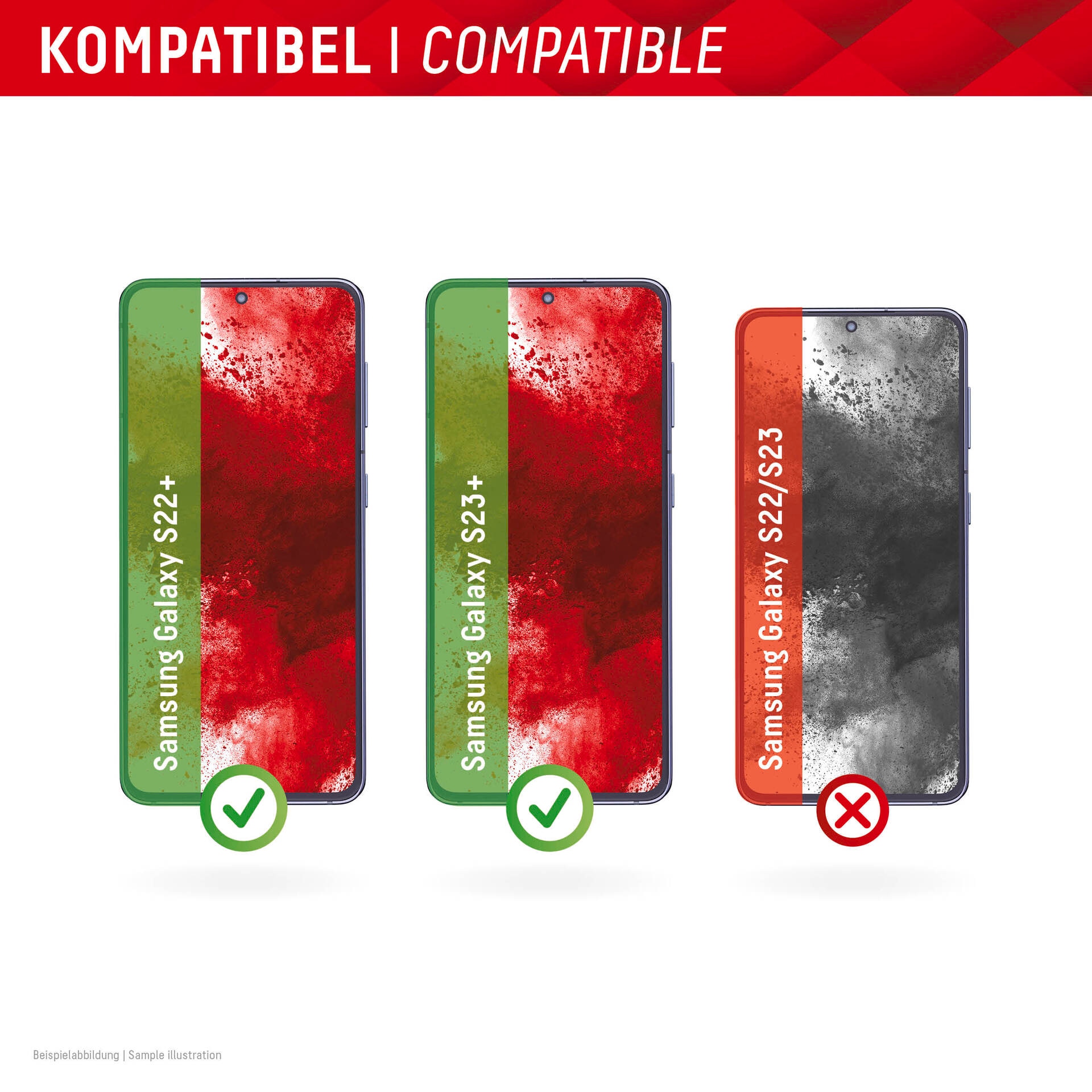 Displex Verre de protection d'écran »Real Glass - Samsung Galaxy S22+/S23+« Displayschutzfolie Displayschutz kratzer-resistent 10H splitterfest