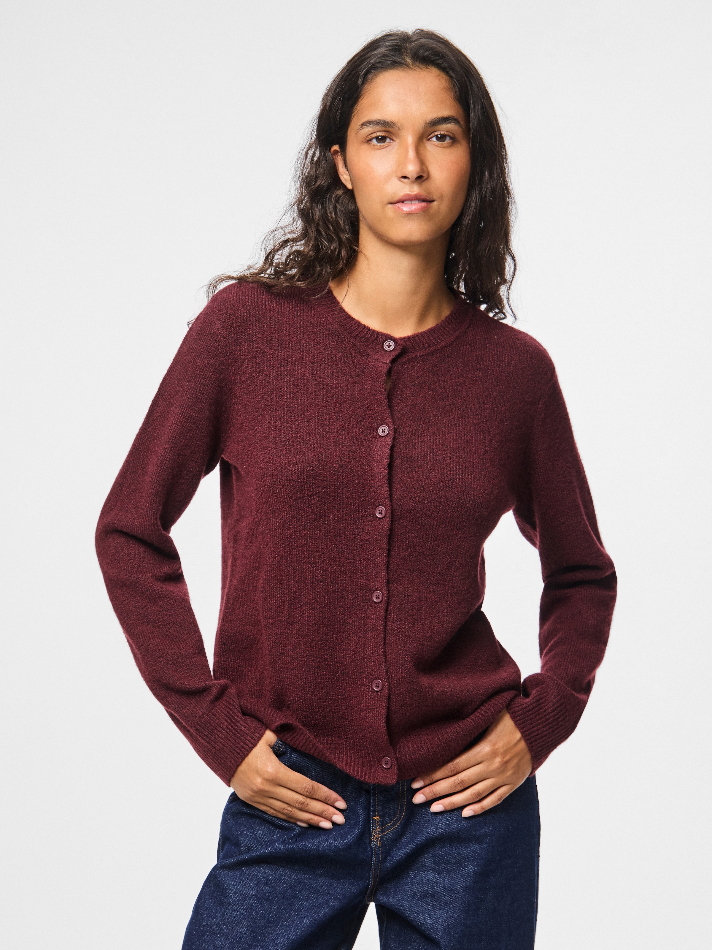 pieces Veste en tricot »PCMALOU LS KNIT CARDIGAN NOOS BC« Materialmix, slim fit
