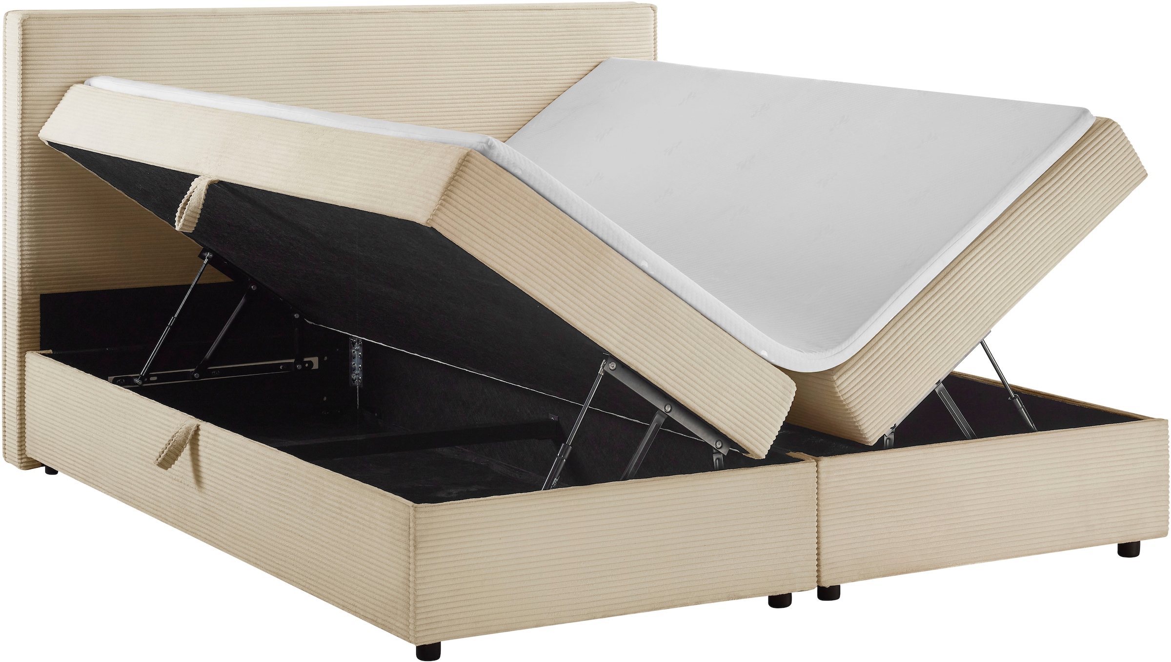 GOODproduct Boxbett »Eliaas inkl. Bettkasten und Topper, Liegefläche 180x200cm« erhältlich in hochwertigem Cord-Stoff, inkl. Aufbauvideo