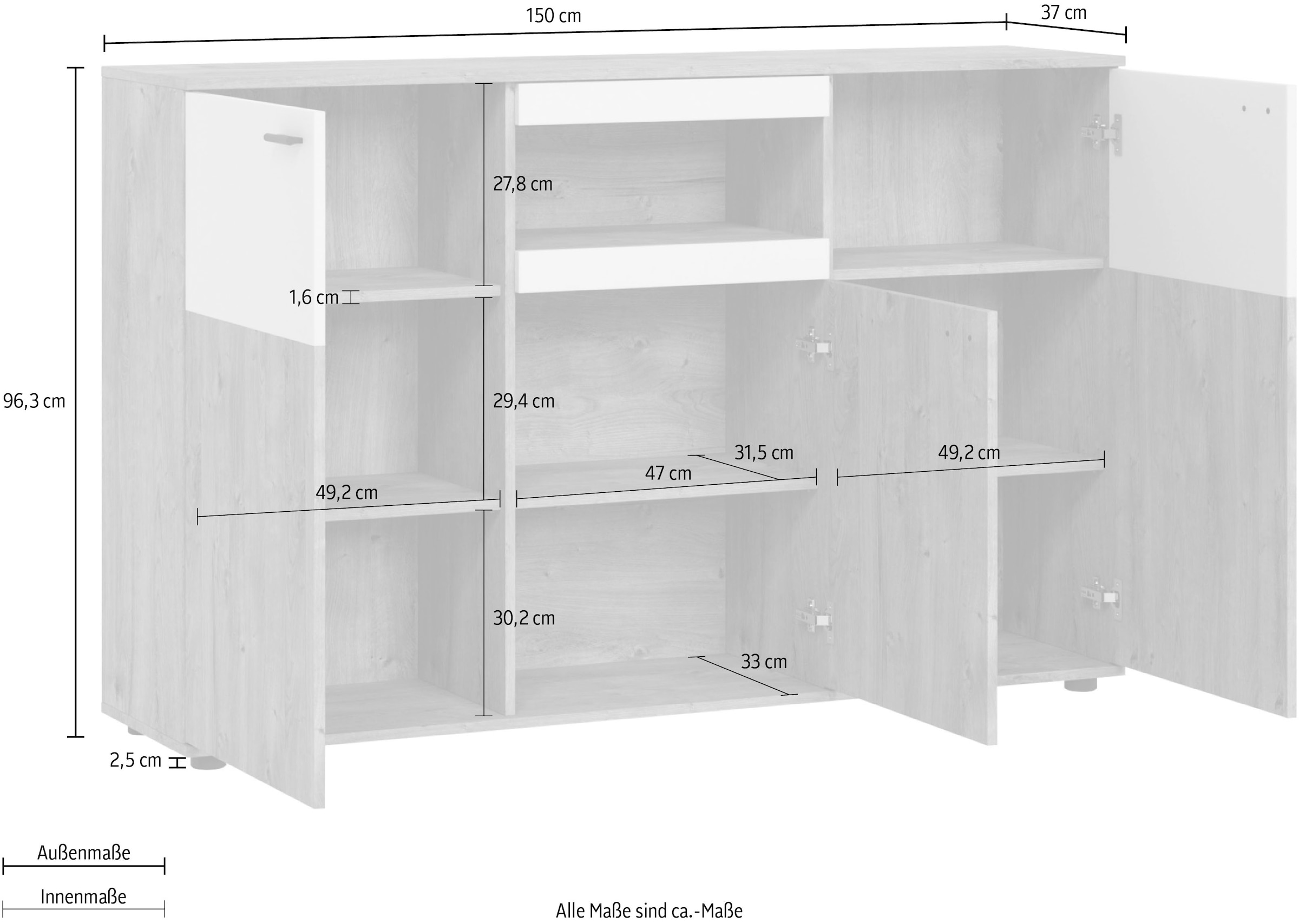 INOSIGN Kommode »Kumara«, Breite 150 cm