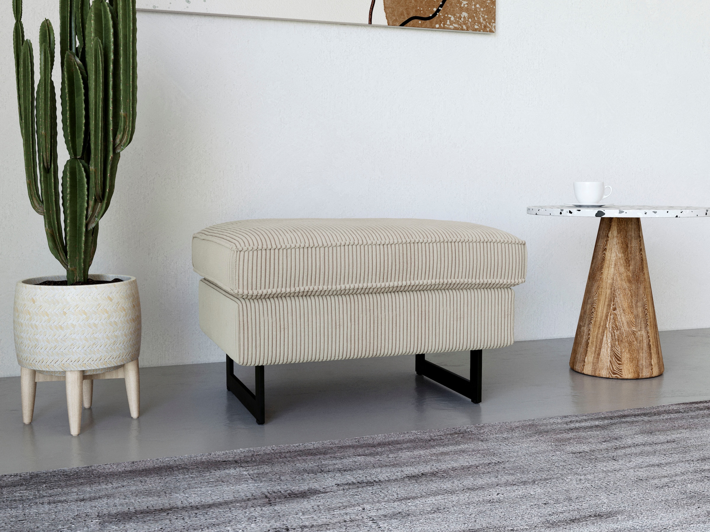 GOODproduct Polsterhocker »Pinto« mit Keder, Metallfüssen und auch in Cord Bezug erhältlich