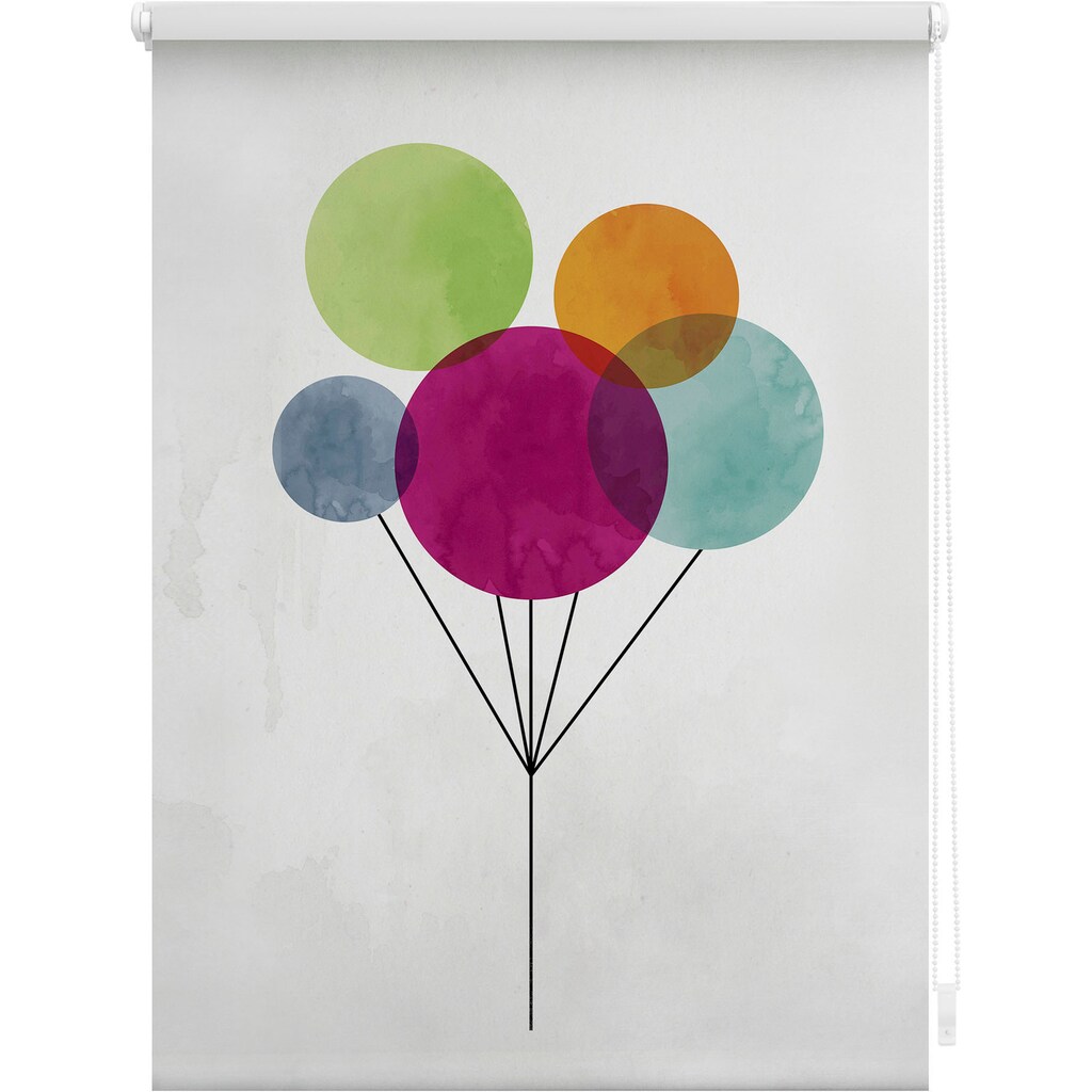 LICHTBLICK ORIGINAL Seitenzugrollo »Klemmfix Motiv Ballon«, Lichtschutz, ohne Bohren, freihängend, bedruckt