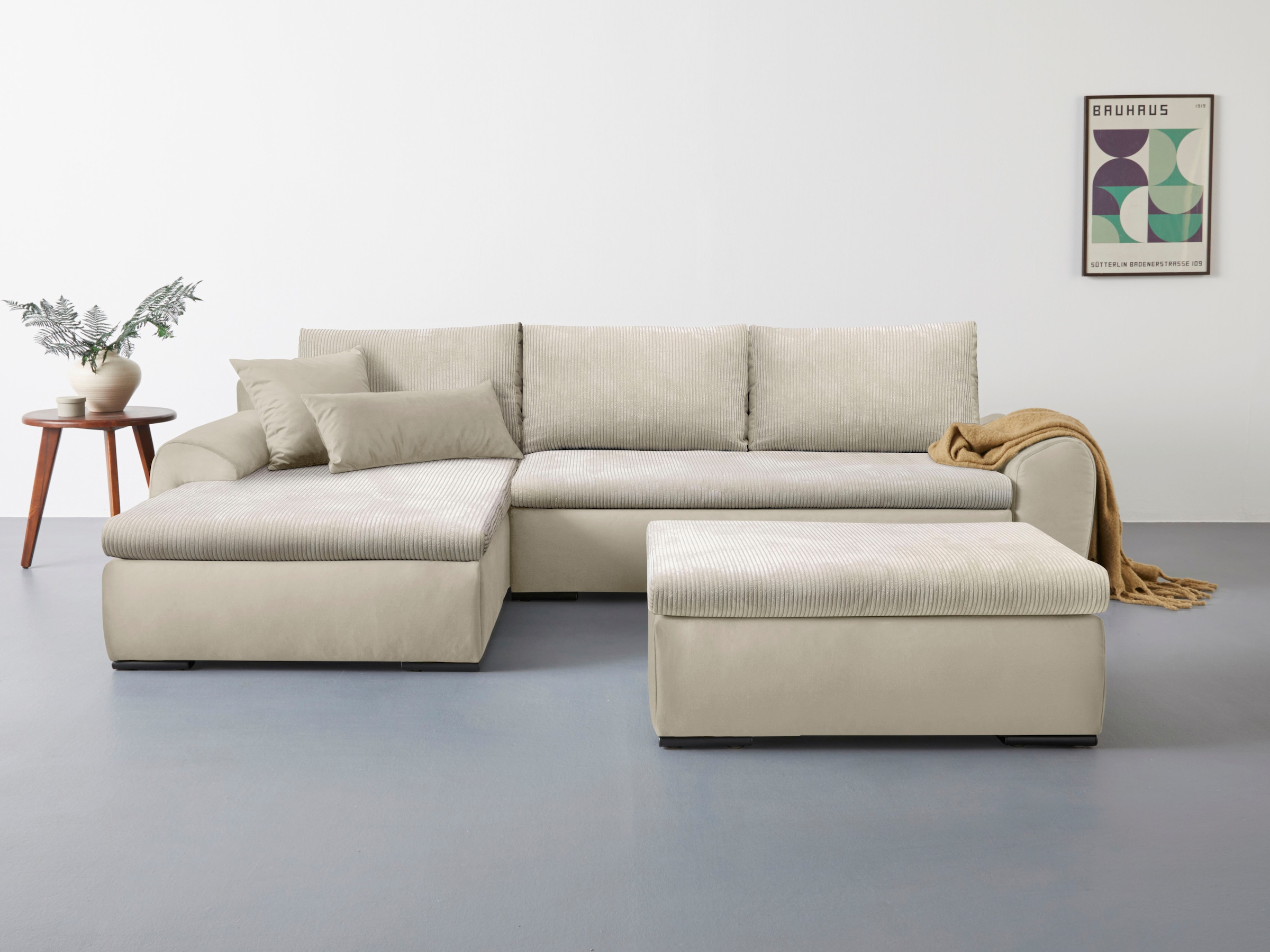 Home affaire Ecksofa Win L-Form, wahlweise mit Bettfunktion und Bettkasten