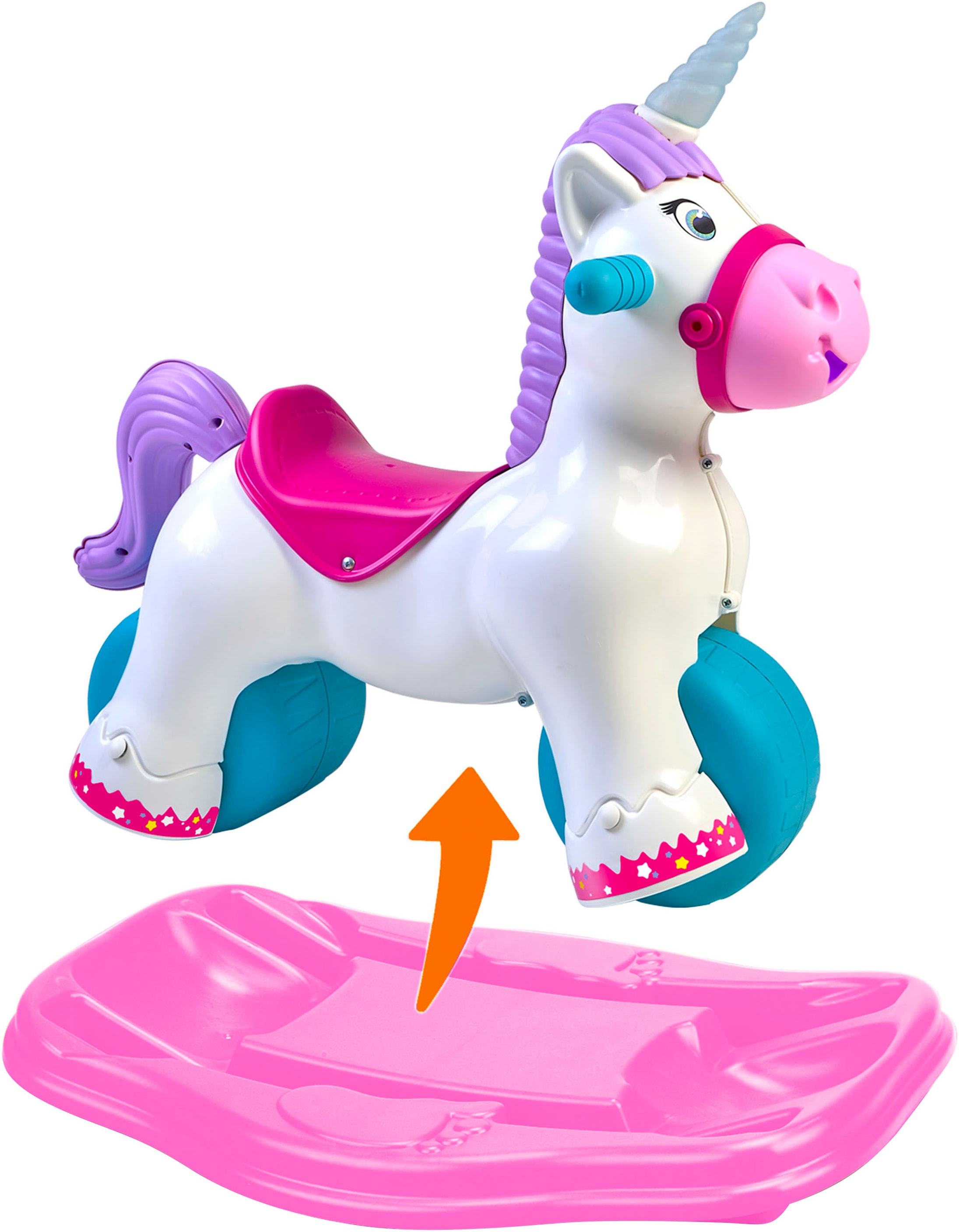 Feber® Schaukeltier »Feber Baby Unicorn 2in1« mit Licht- und Soundeffekt; Made in Europe