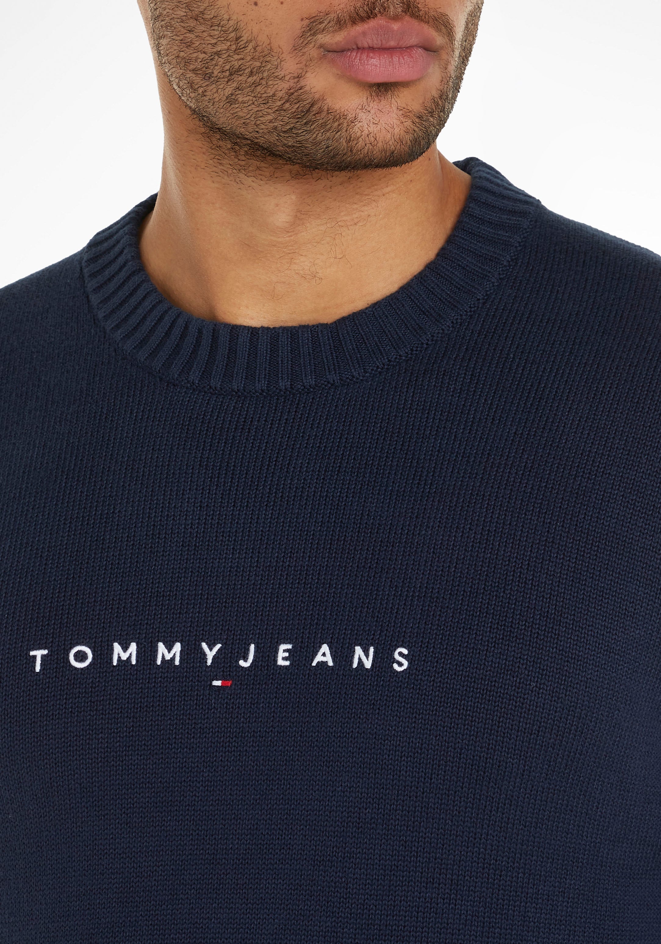 Tommy Jeans Rundhalspullover »TJM SLIM LINEAR LOGO SWEATER«