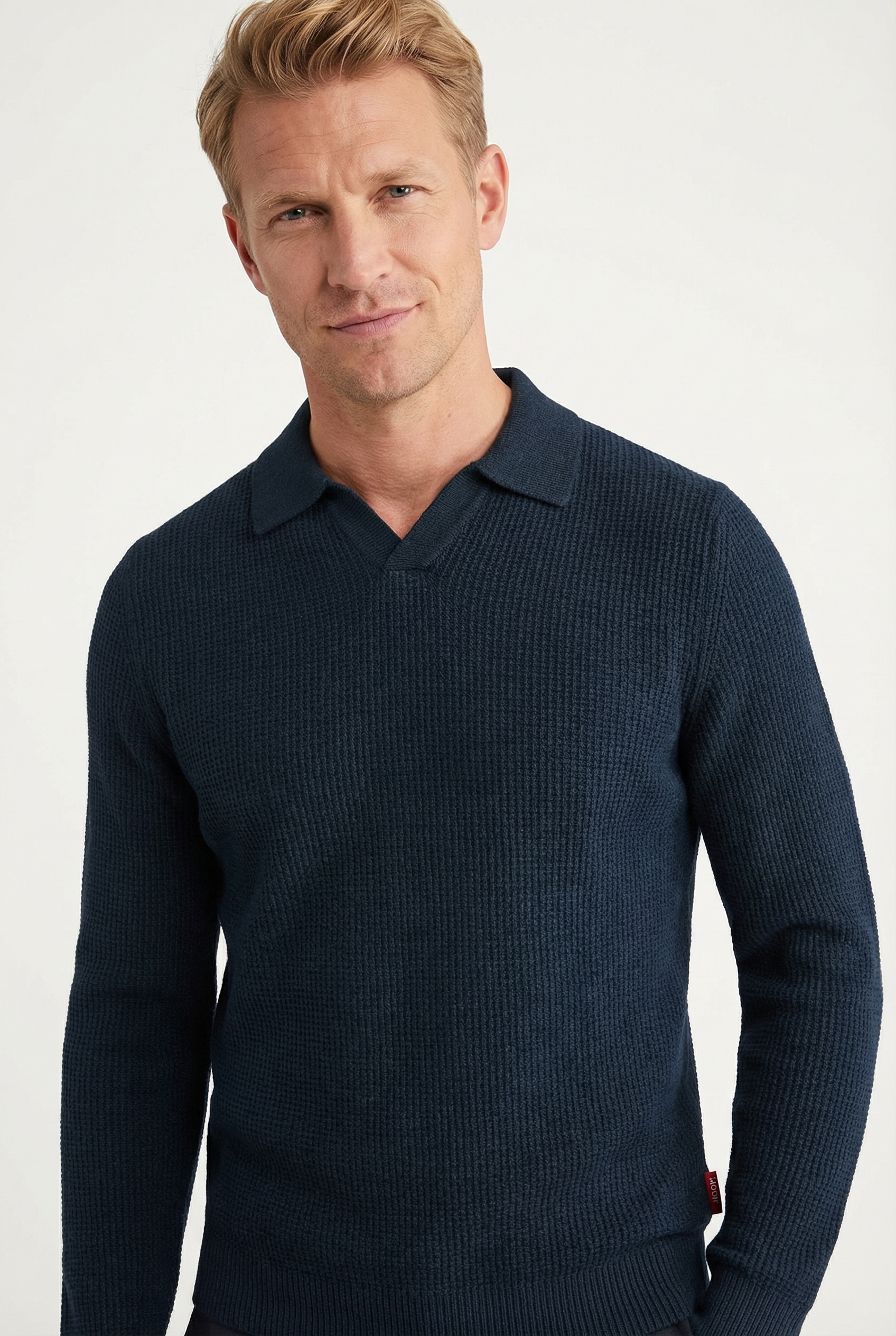 Image of Joop Jeans Polokragenpullover "Ove" mit feinem Strukturmuster