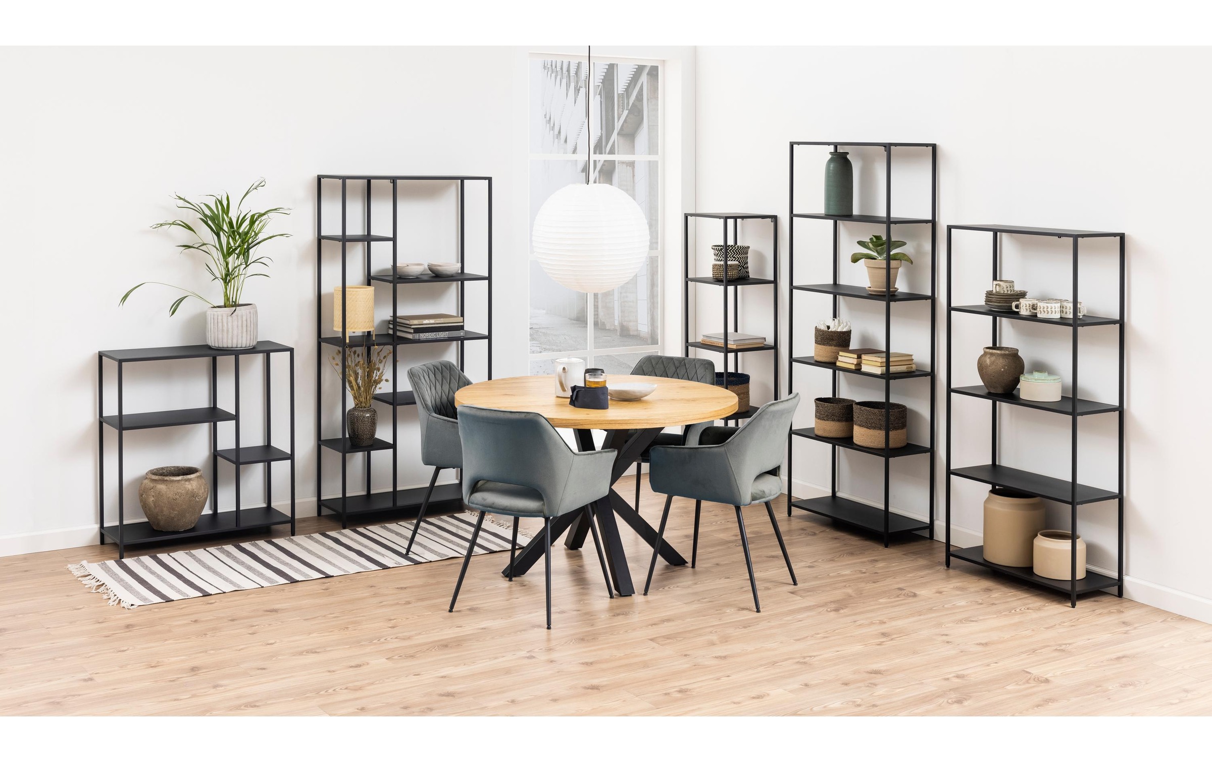 AC Design Regal »Newcastle 79,5 x 30 x 165 cm, Schwarz«