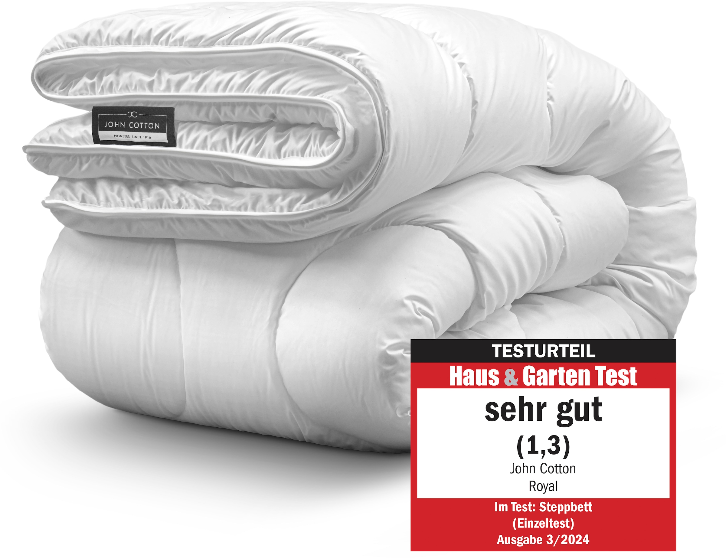John Cotton Couette microfibre »Royal, Bettdecken für Sommer und Winter« normal Füllung polyester volumineux, rond et duveteux 1 cuis tlg. couette 135x200 cm, 155x220 cm, qualité supérieure