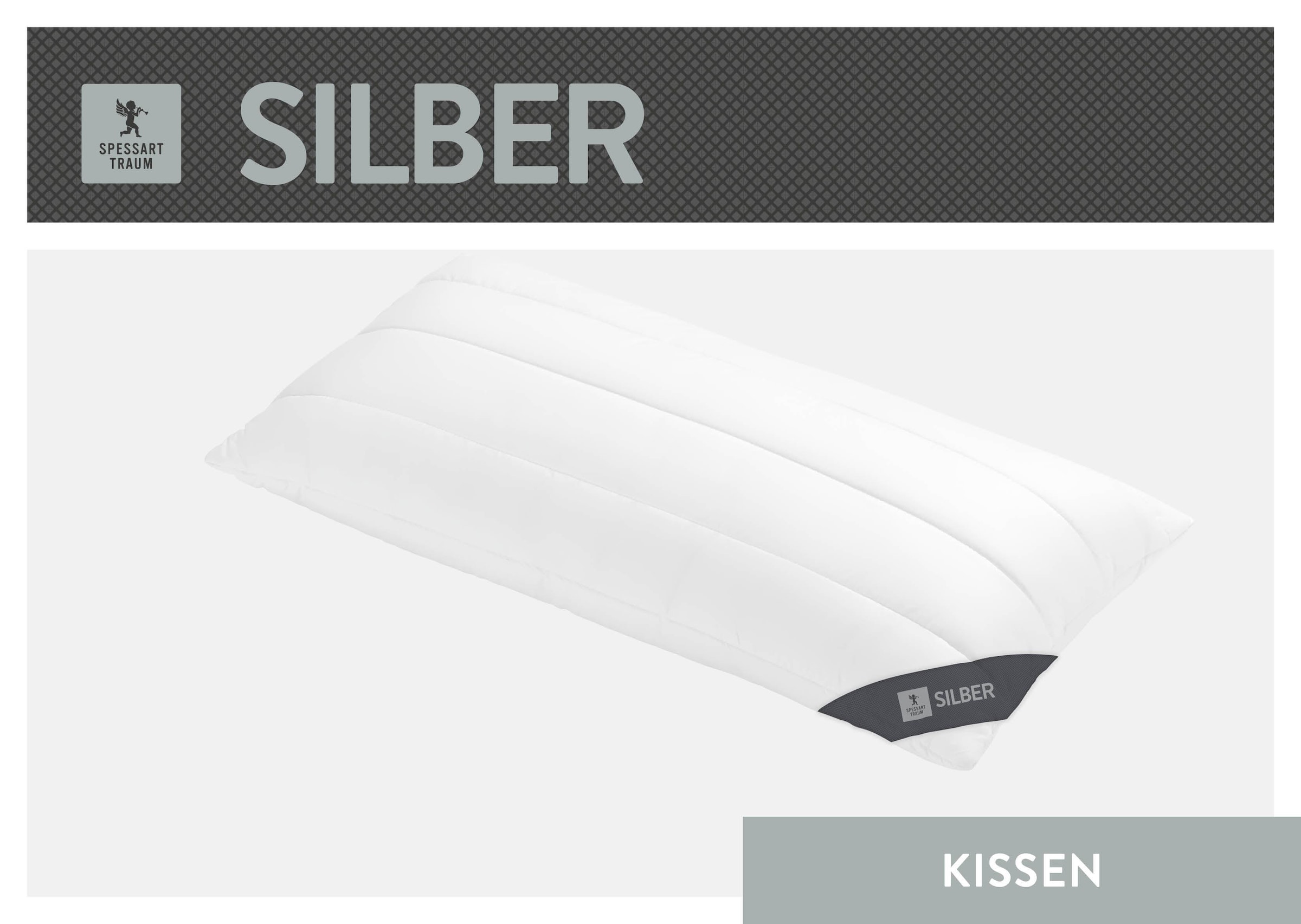 Image of SPESSARTTRAUM Baumwollkissen "Silber" 1 Stk. tlg. hergestellt in Deutschland, allergikerfreundlich