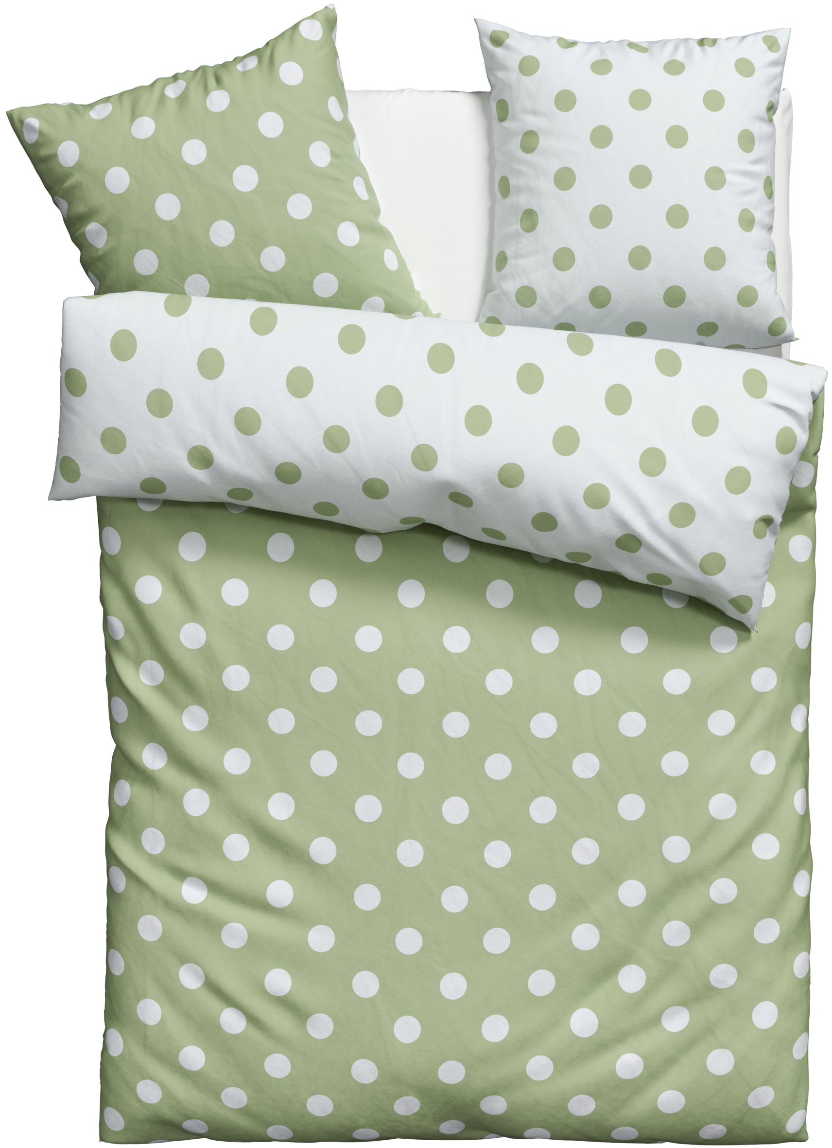 my home Wendebettwäsche »Dots« 2 tlg. ab Grösse 135x200 cm, aus recyceltem Material, Bettwäsche mit Punkten