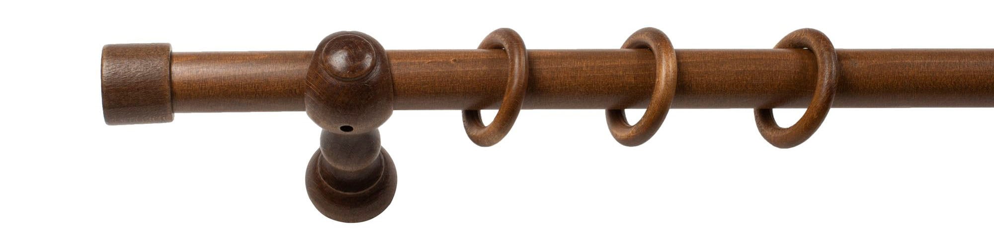 SN DECO GROUP Gardinenstange »Cafiro«, 1 läufig-läufig, Fixmass, 28 mm, Holz, verschiedene Längen und Farben, Komplettset
