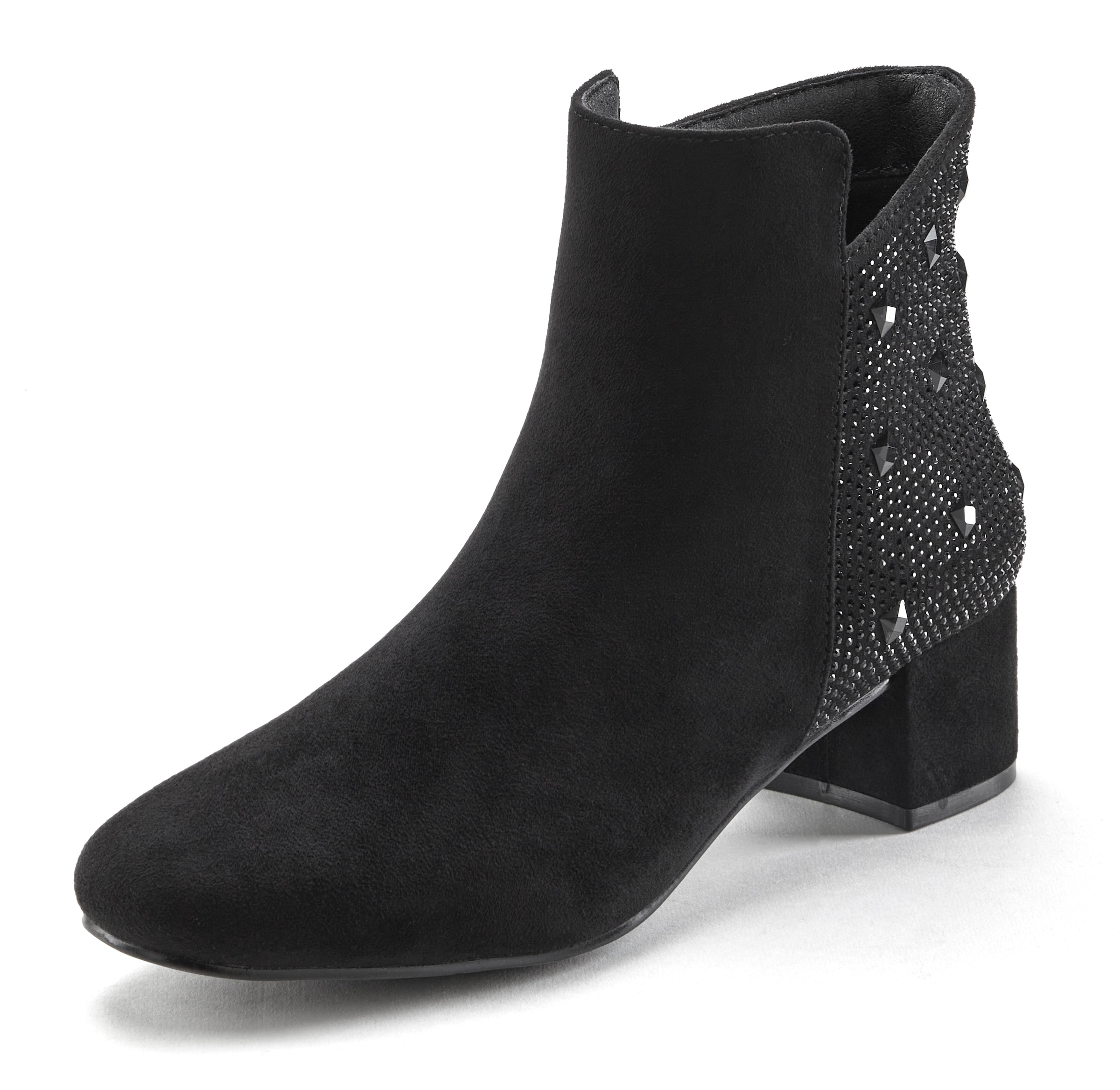 LASCANA Stiefelette, mit raffiniertem Detail und Blockabsatz, kurzer Stiefel VEGAN