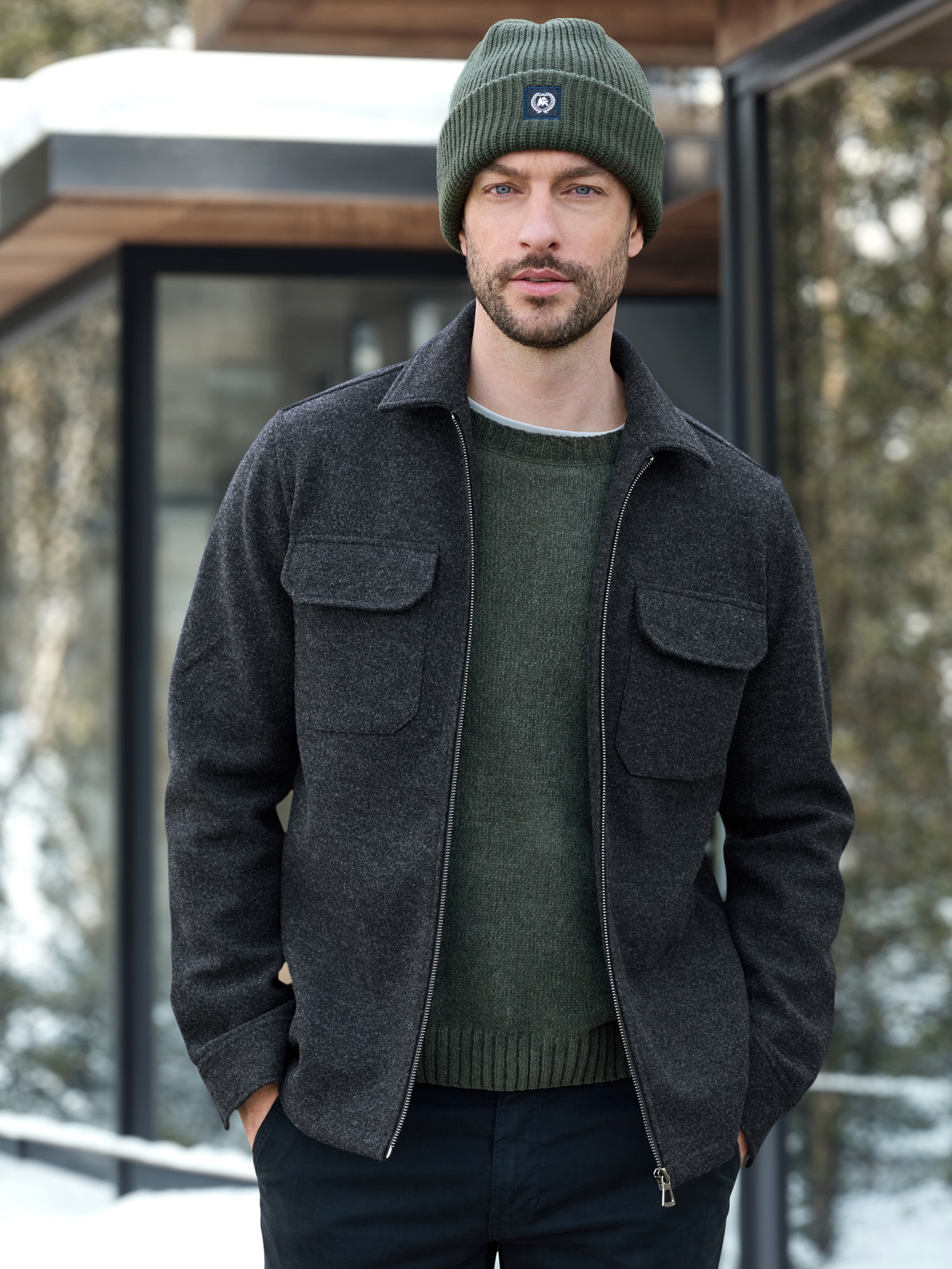 Image of LERROS Langarmhemd "Herren Overshirt in urbanem Style"