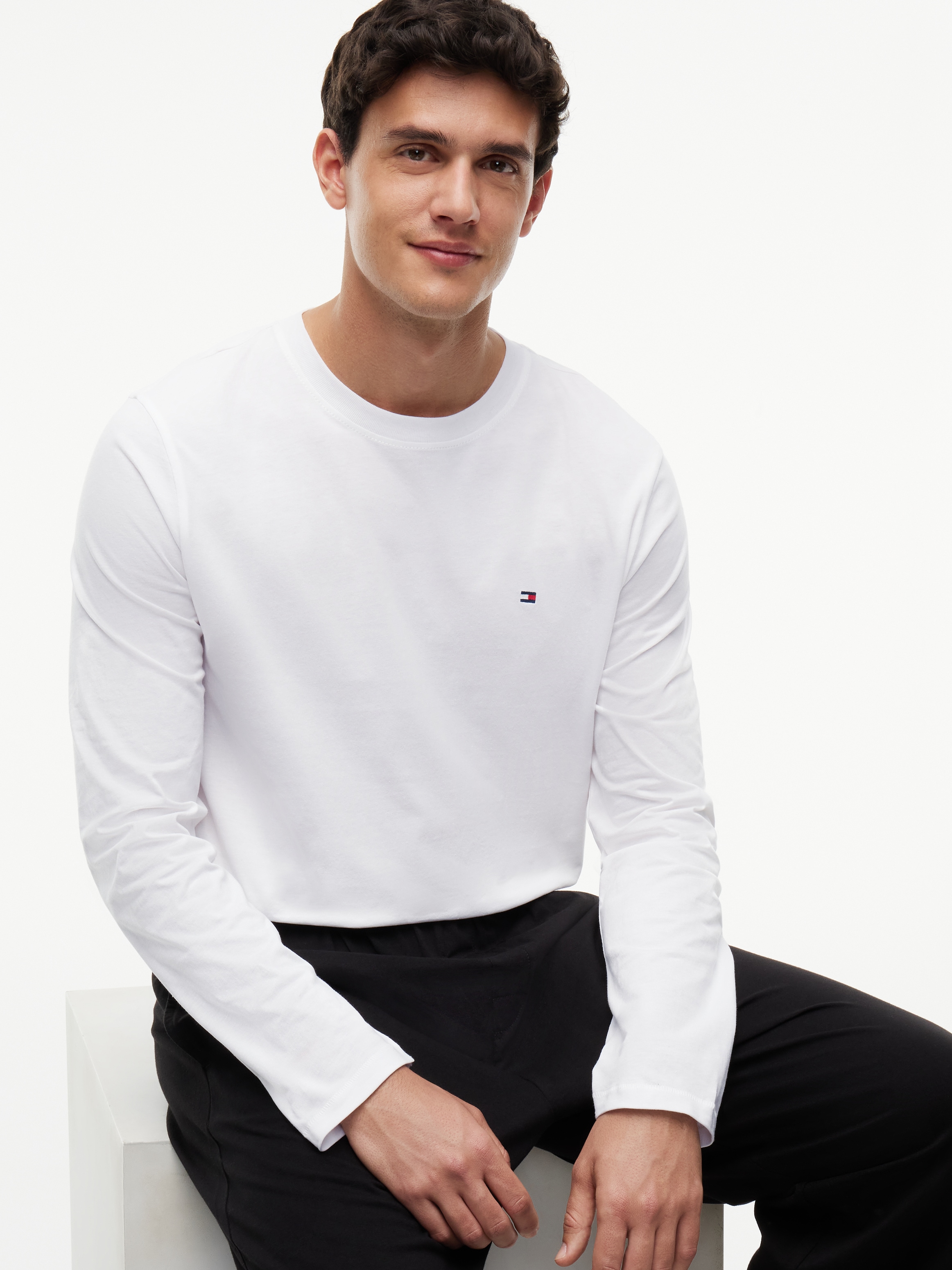 Tommy Hilfiger Underwear Pyjama »LONGSLEEVE JERSEY SET SOLID« schlichtes Design