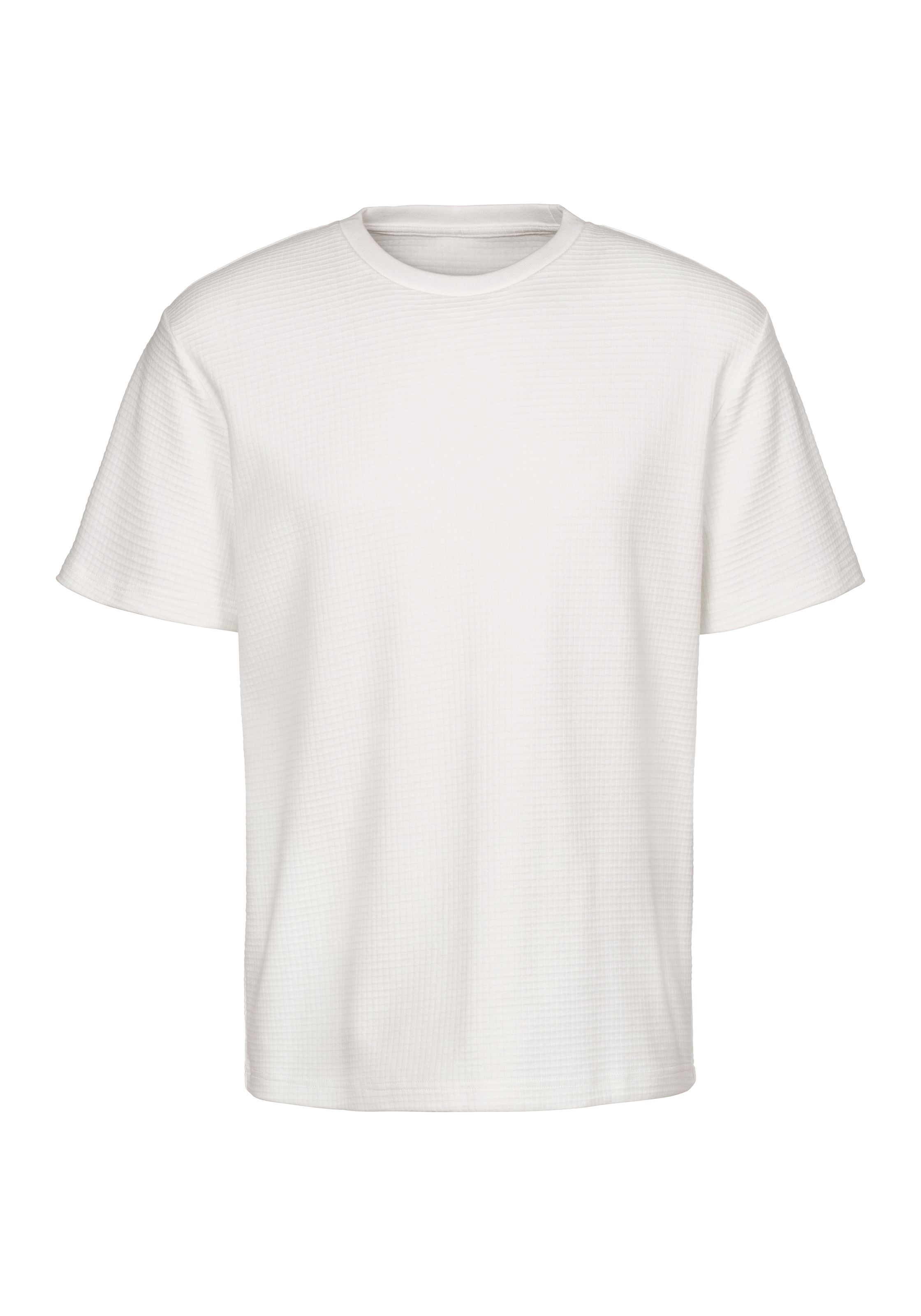 John Devin T-Shirt »mit Struktur« Rundhalsshirt mit Struktur aus Baumwoll-Mix