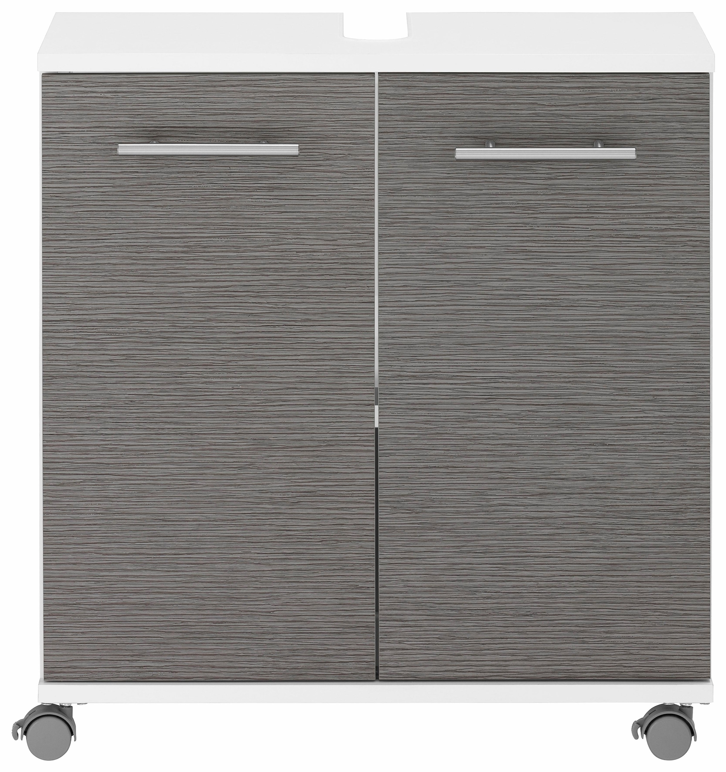 Schildmeyer Waschbeckenunterschrank »Palermo«, Breite 60 cm, Metallgriffe, verstellbarer Einlegeboden, auf Rollen
