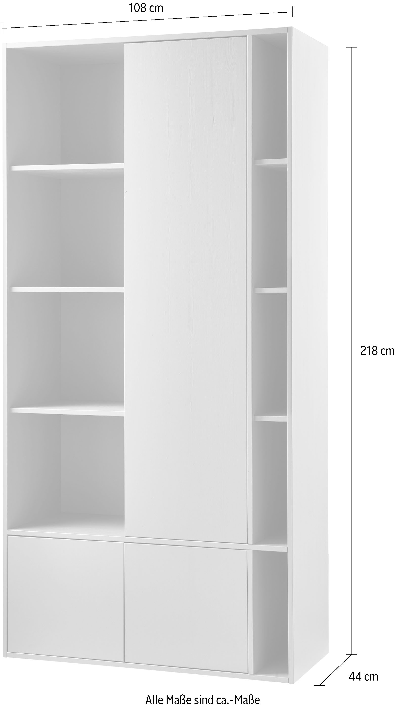 WOOOD Garderobenschrank »Settle Down FSC®-Kiefernholz Druckmechanismus H 218 x B 108 x T 44 cm« Beidseitig montierbar, Wandbefestigung empfohlen, HDF-Rückwand