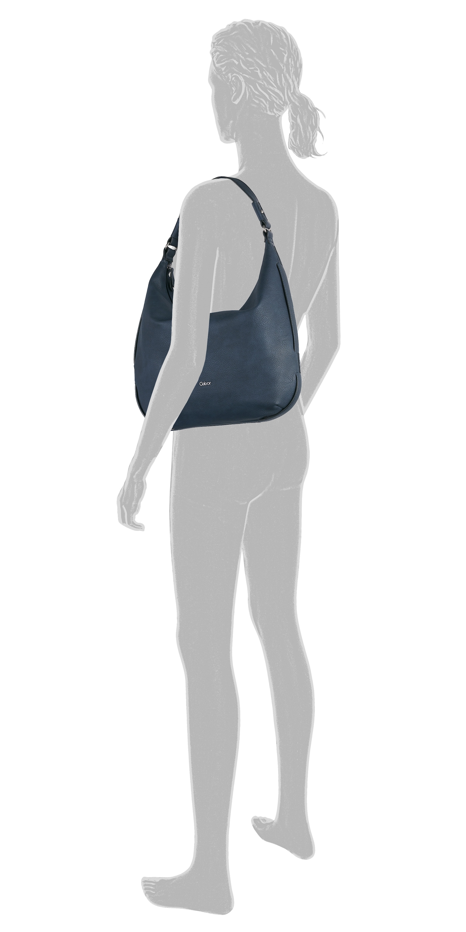 Gabor Hobo "Malu" aus weichem genarbtem Lederimitat mit raffinierten Cut-Outs
