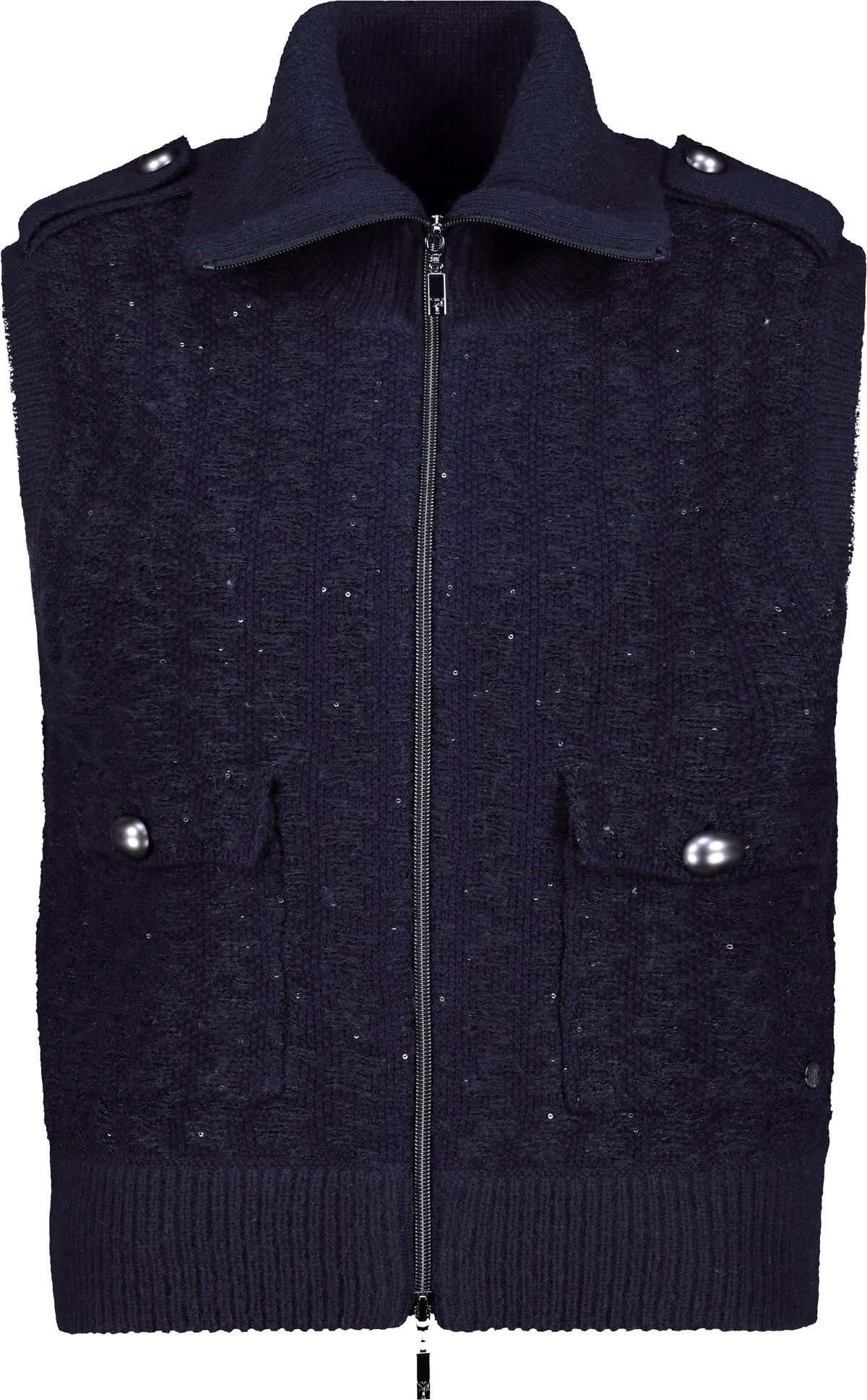 Monari Strickjacke, Regular fit mit Rundhalsausschnitt mit Stehkragen