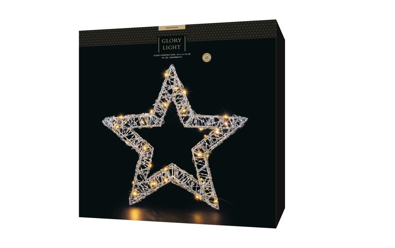 STT Figurine décorative LED »Silver standing star 35 cm« blanc chaud
