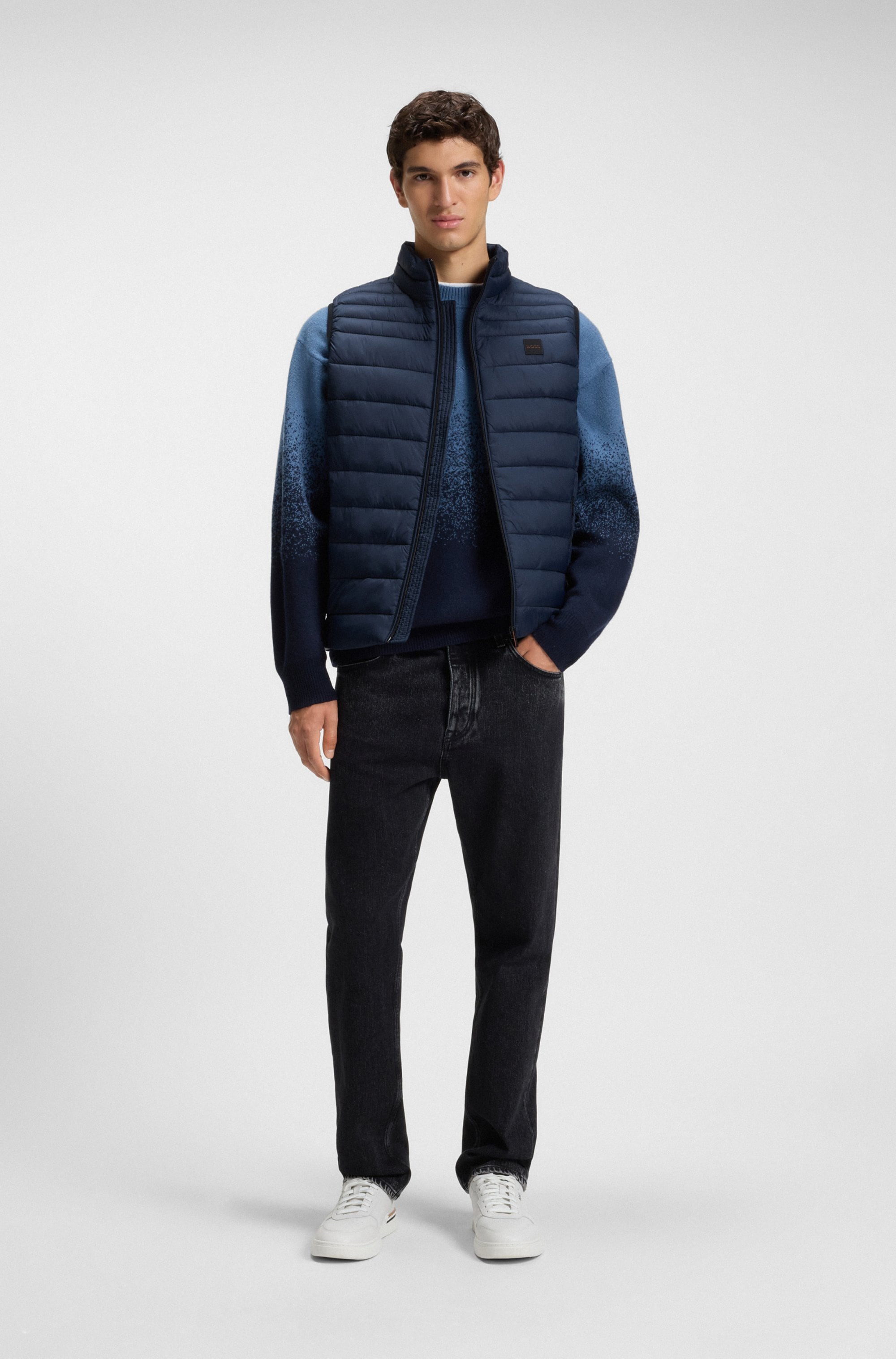 BOSS ORANGE Steppweste »Odeno«, Stehkragen, slim fit, kurze Länge