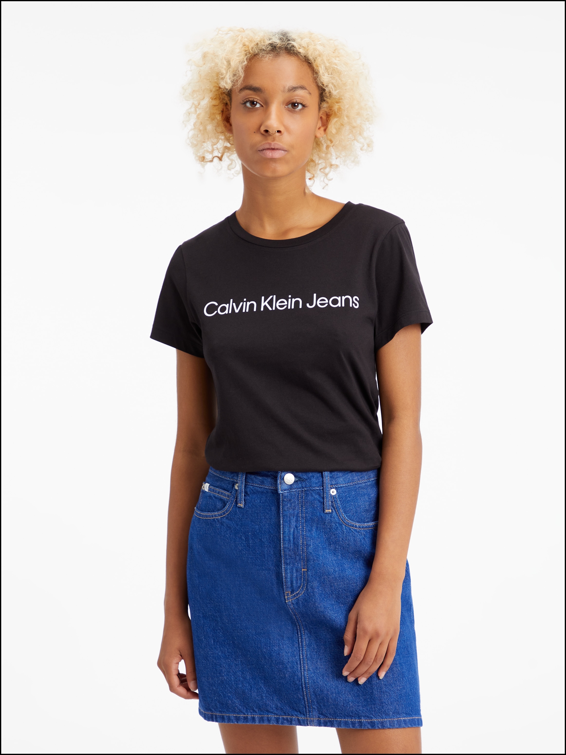 Calvin Klein Jeans T-Shirt »INSTITUTIONAL LOGO 2-PACK TEE«, mit Logoschriftzug