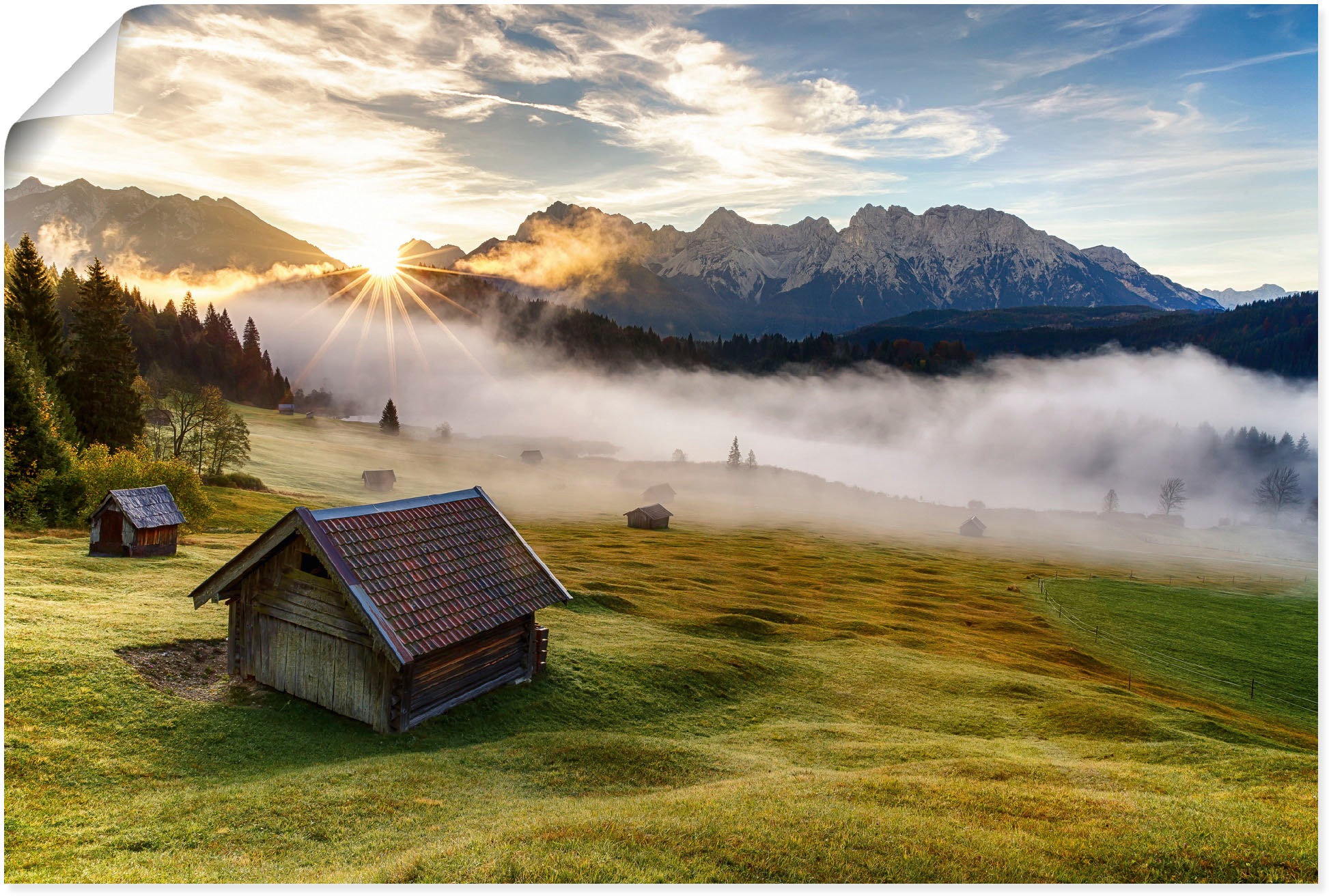 Image of Artland Wandbild »Herbst in Bayern«, Berge & Alpenbilder, (1 St.), in vielen Grössen & Produktarten - Alubild / Outdoorbild für den Aussenbereich, Leinwandbild, Poster, Wandaufkleber / Wandtattoo auch für Badezimmer geeignet bei Ackermann Versand Schweiz