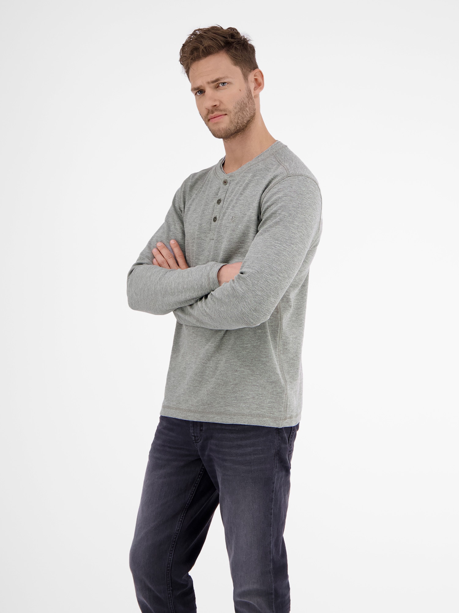 LERROS Langarmshirt »LERROS Serafino in Strukturqualität«