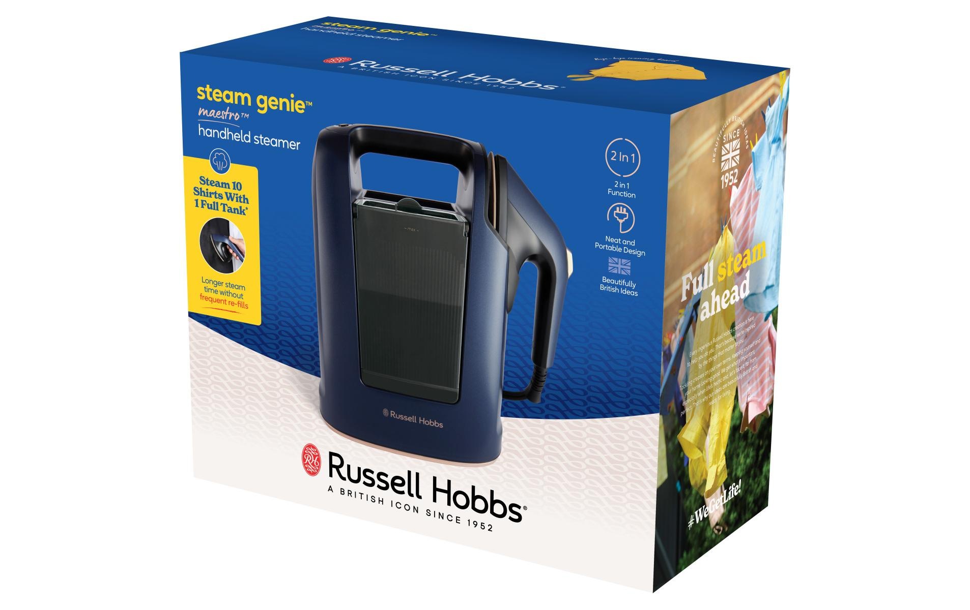 Image of RUSSELL HOBBS Dampfbürste "27600-56" 1700 W Dampfbürste, mit Keramik-Bügelsohle, 2-in-1 Design, 1.700 Watt