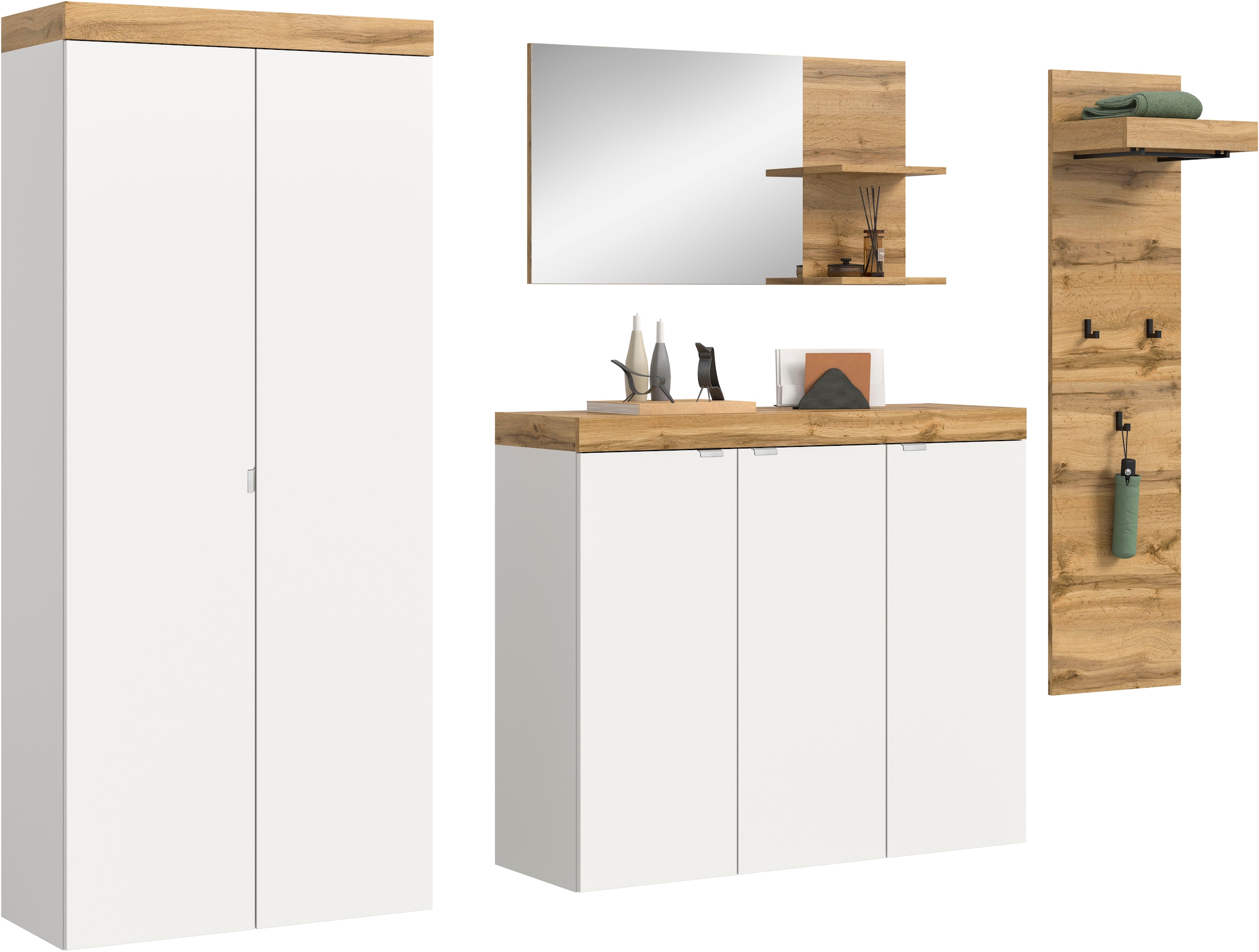 GOODproduct Garderoben-Set »MAMBO II, 4-teilig, TOPSELLER!, hängend oder stehend montierbar« 4 Stk. tlg.