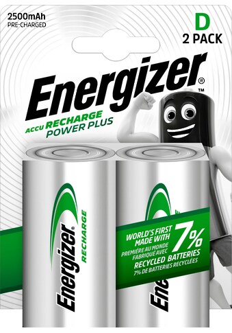 Energizer Akku »2er Pack NiMH Power Plus, Mono (D), 2500 mAh«, Mono, D kaufen