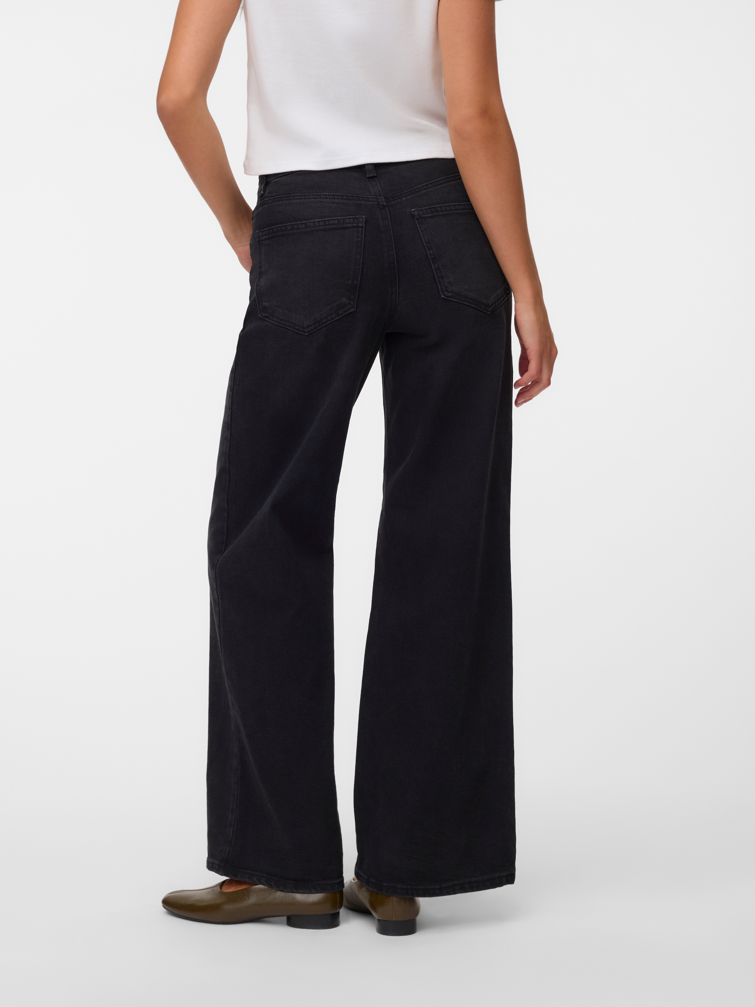 Vero Moda Jeans large »VMOLIVIA STRETCH HR WIDE JNS LI1101 NOOS« mélange de coton, taille haute, coupe large