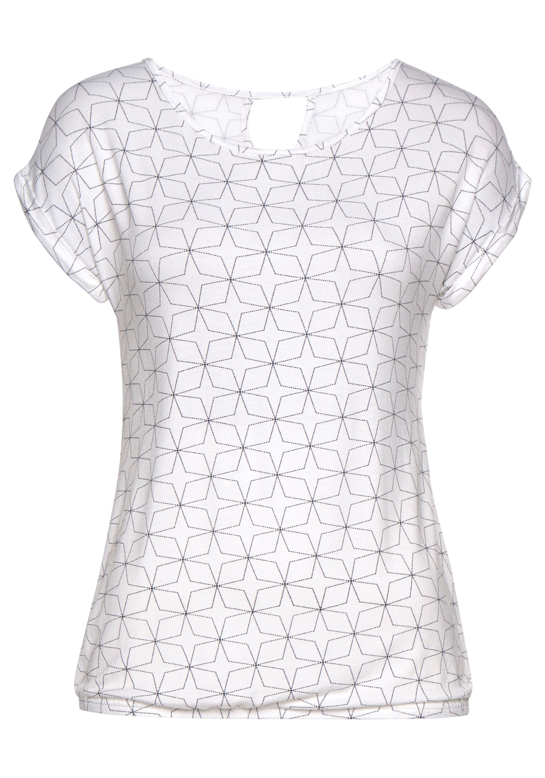 LASCANA T-Shirt, (2er-Pack), mit kleinem Cut-Out im Nacken