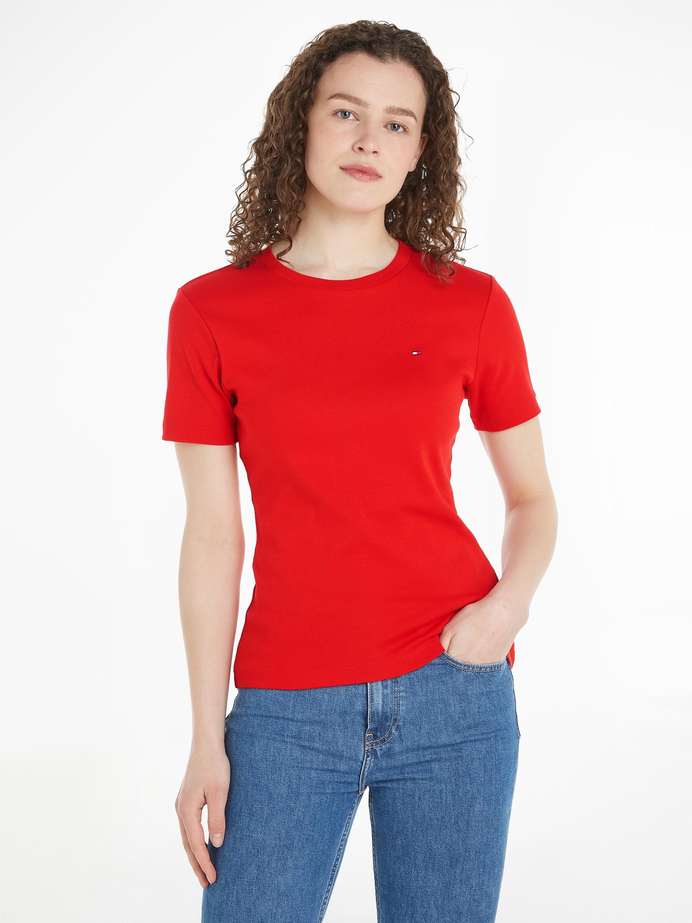 ♕ Tommy Hilfiger T-Shirt »NEW versandkostenfrei kaufen SS«, C-NK Logostickerei mit CODY SLIM