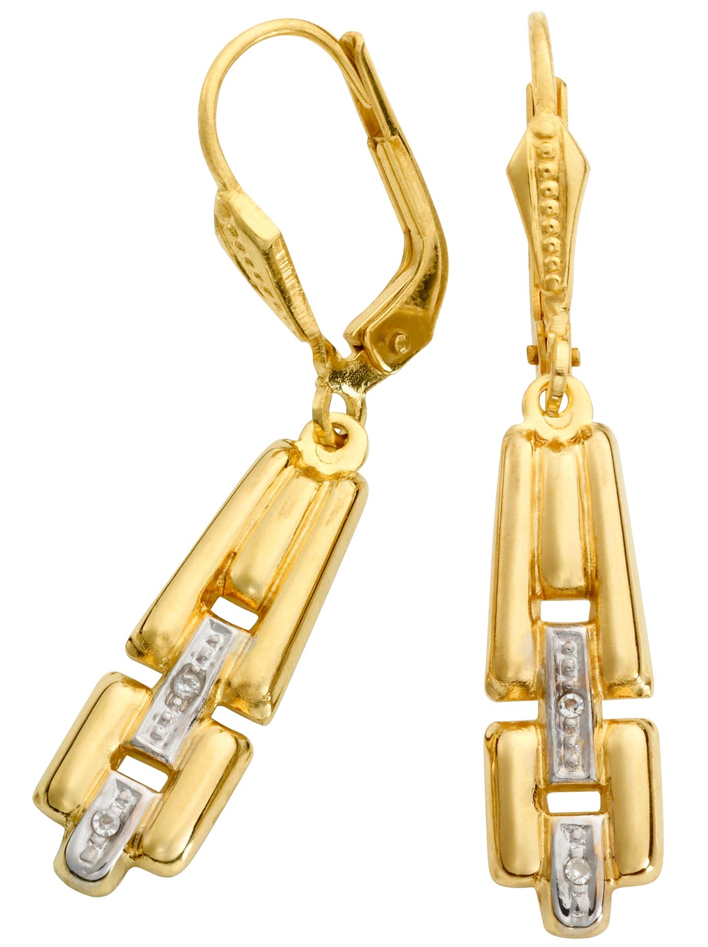 Ohrhänger mit Diamant und Zirkonia