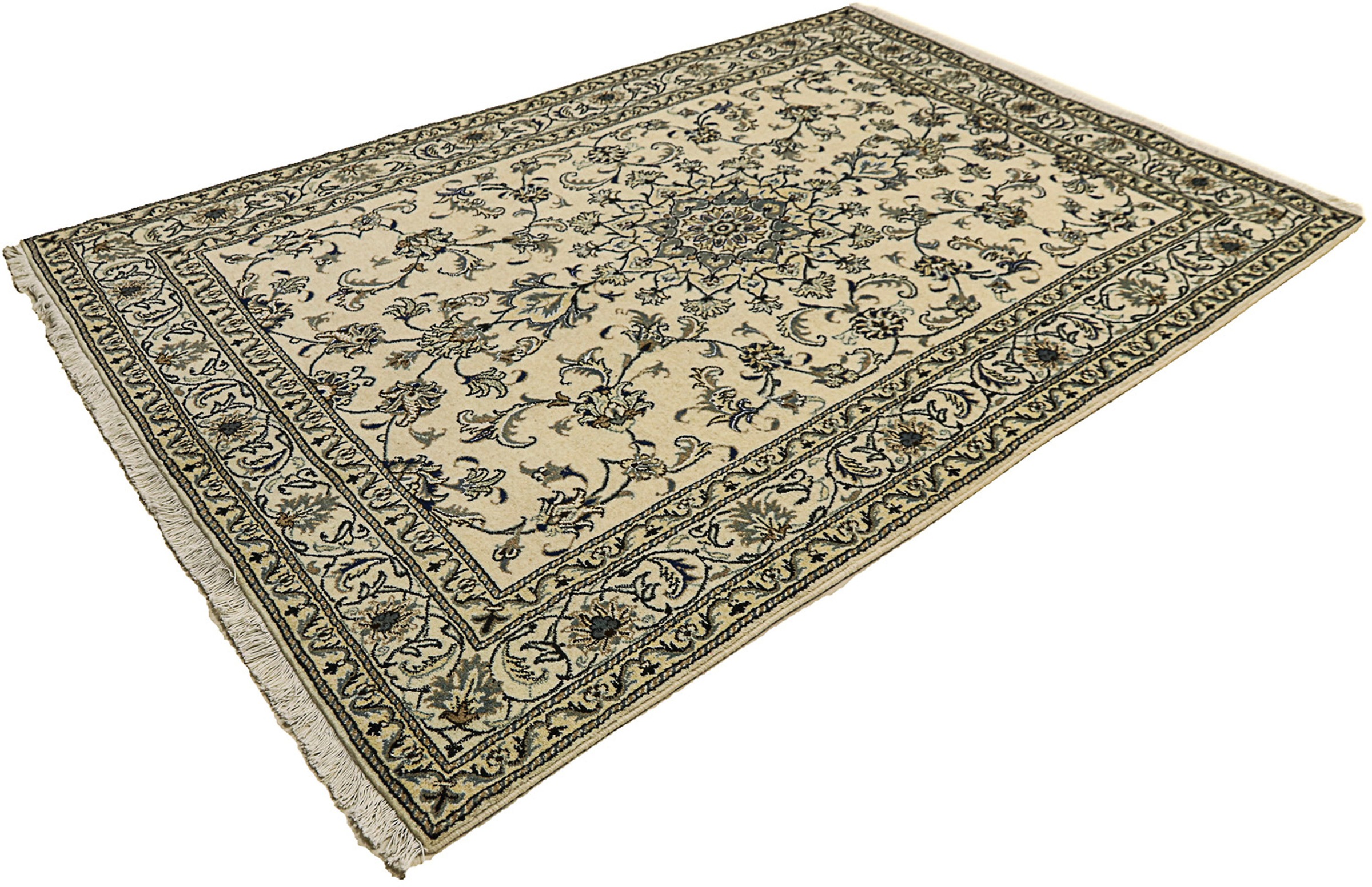 Image of morgenland Orientteppich »Perser - Nain - 230 x 165 cm - beige«, rechteckig, 12 mm Höhe, Wohnzimmer, Handgeknüpft, Einzelstück mit Zertifikat bei Ackermann Versand Schweiz