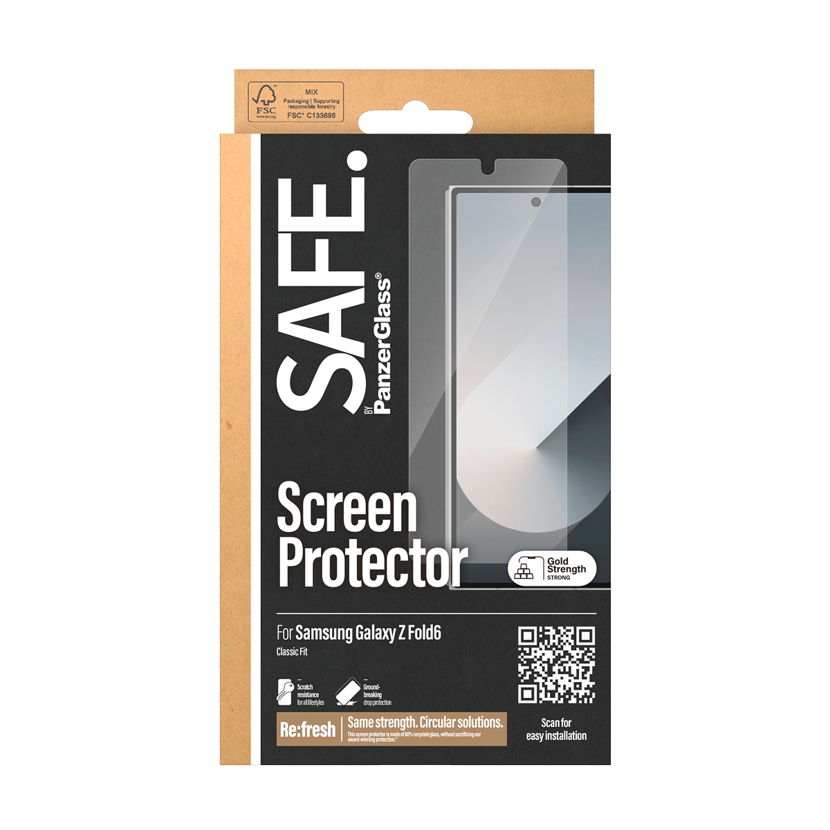 SAFE by PanzerGlass Displayschutzglas »Classic Fit Screen Protection«, für Samsung Galaxy Z Fold6, Displayschutzfolie, Schutzfolie, Bildschirmschutz, kratz- & stossfest