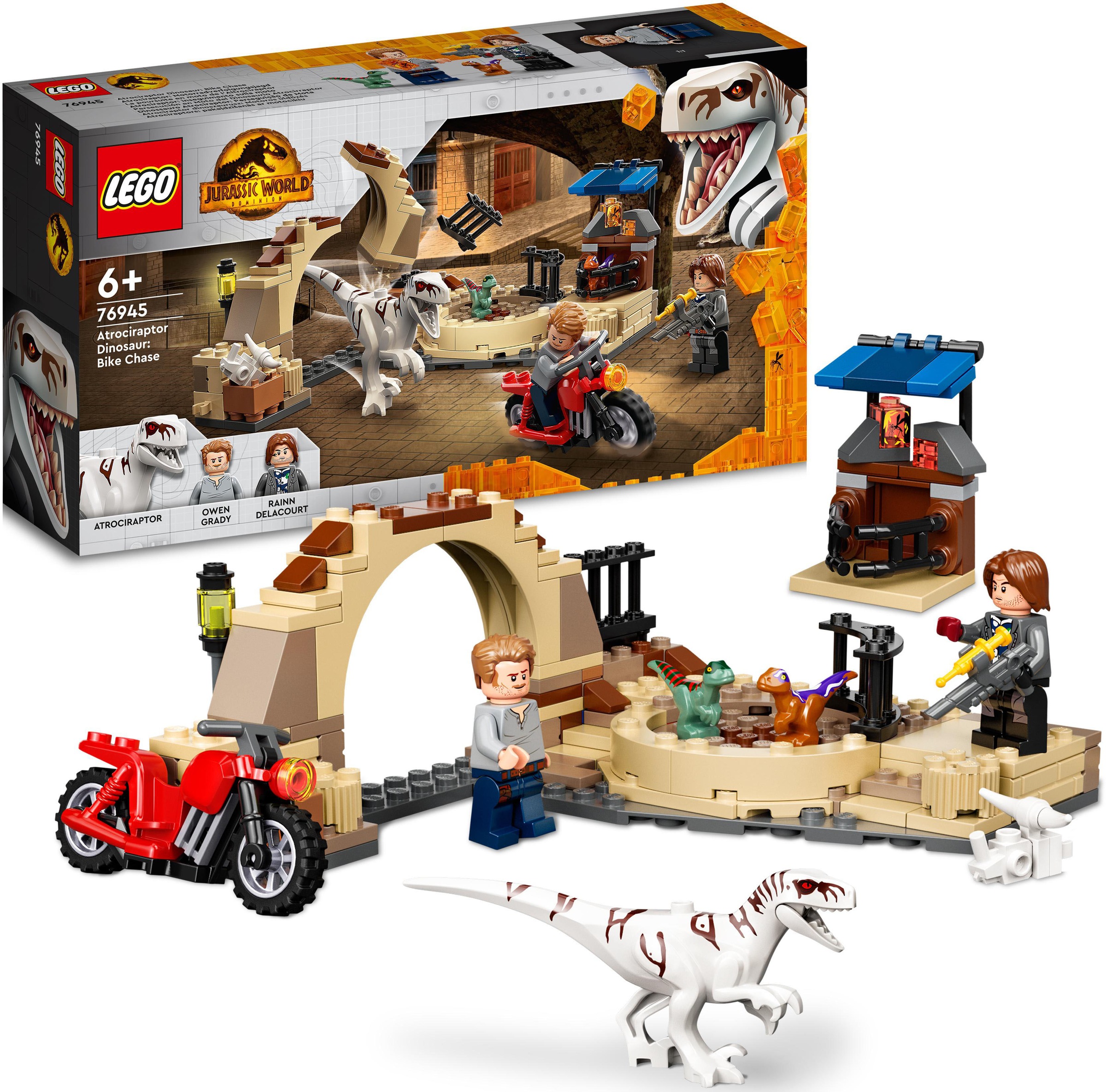 (76945), Konstruktionsspielsteine Acheter »Atrociraptor: ✌ LEGO® LEGO® ligne World«, Made Jurassic Motorradverfolgungsjagd Europe in en St.), (169