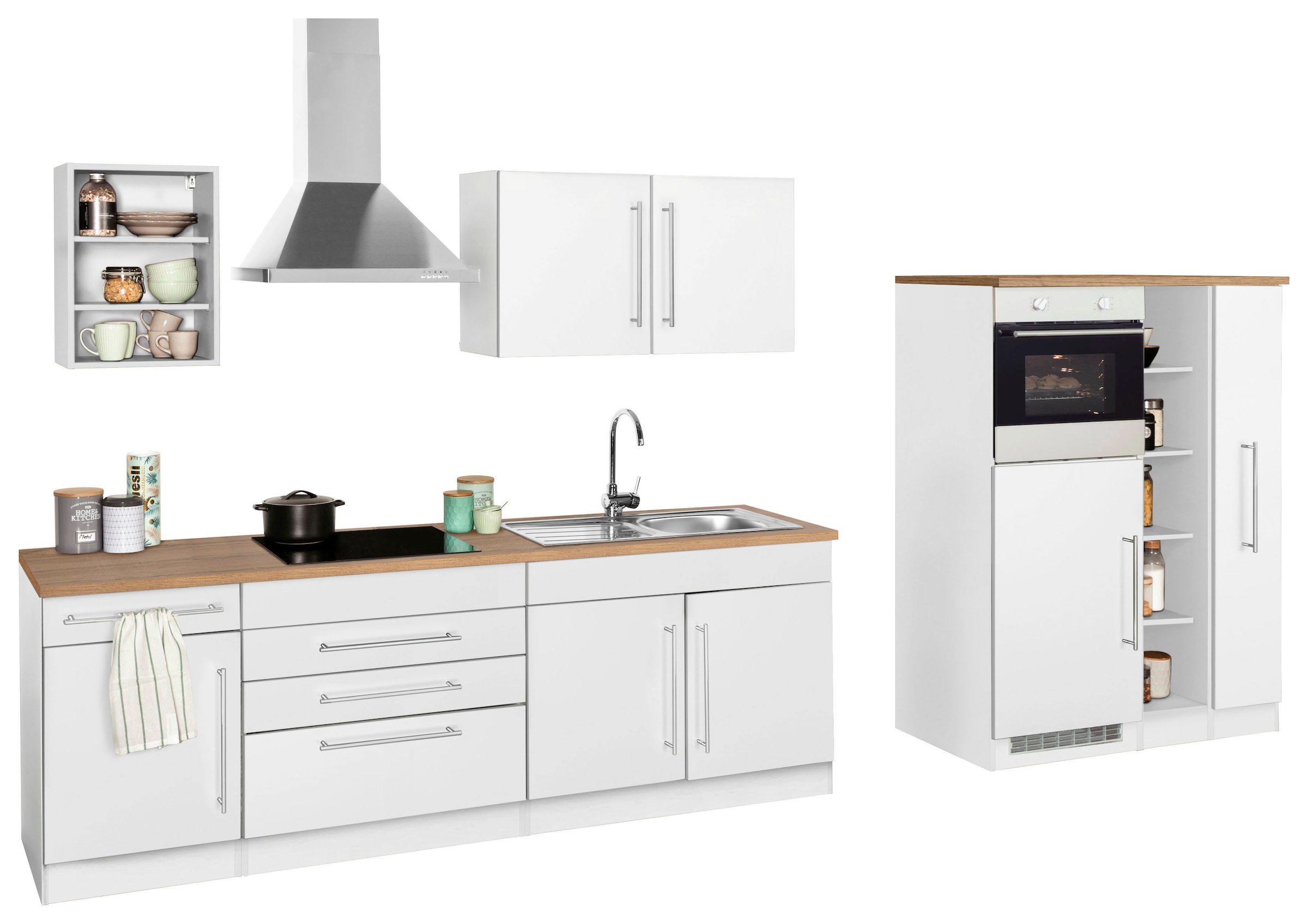 Image of KOCHSTATION Küchenzeile "KS-Samos" Breite 350 cm, wahlweise mit E-Geräten und Induktionskochfeld