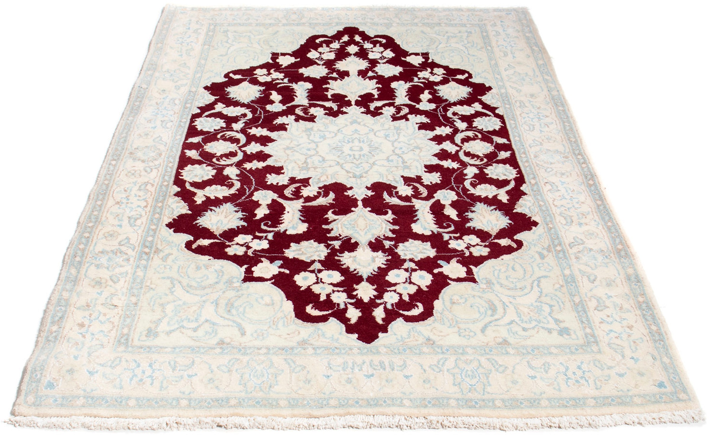 Image of morgenland Orientteppich »Perser - Nain - Royal - 190 x 124 cm - beige«, rechteckig, 10 mm Höhe, Wohnzimmer, Handgeknüpft, Einzelstück mit Zertifikat bei Ackermann Versand Schweiz