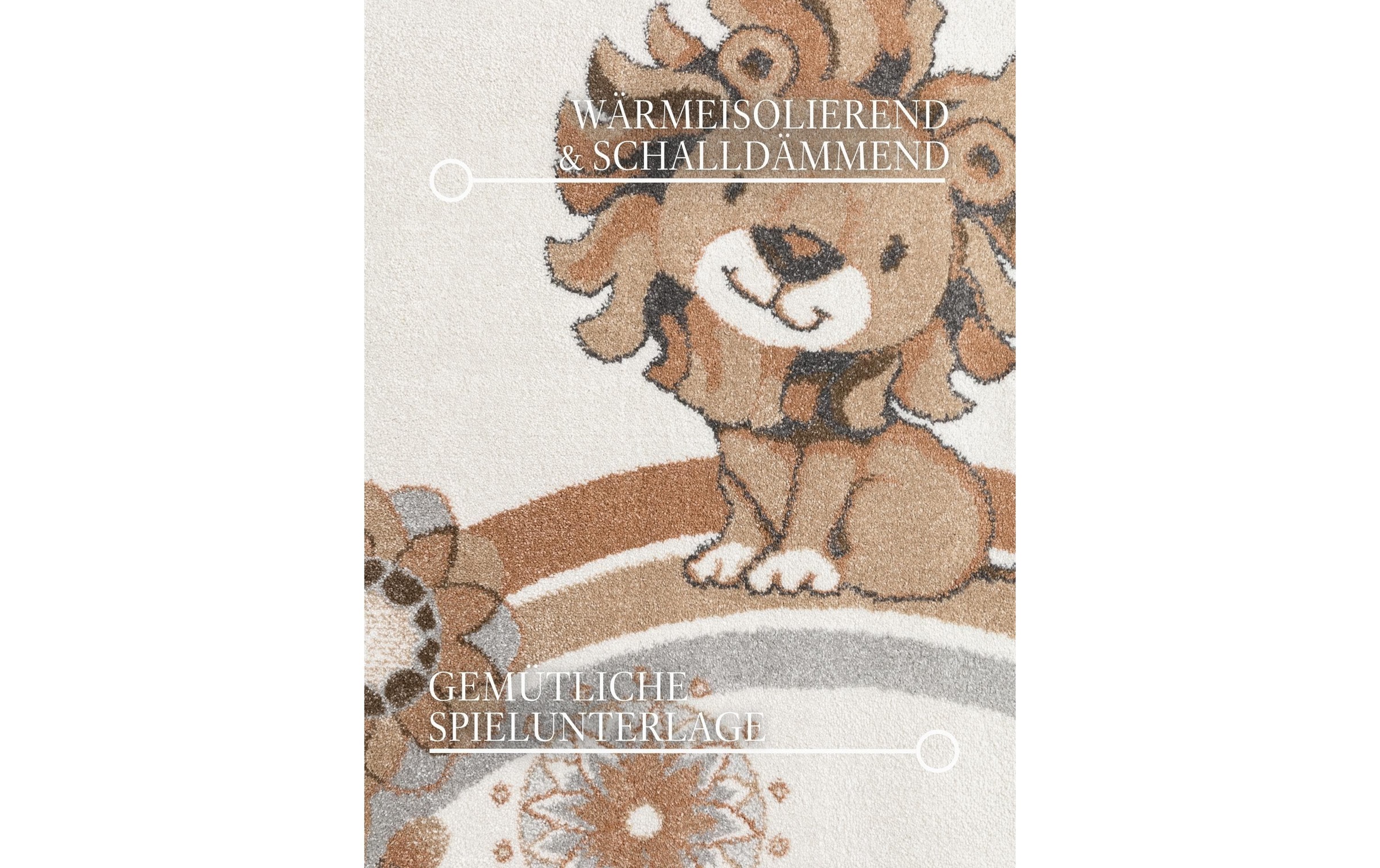 Villeroy & Boch Kinderteppich »Roar like a Lion Summer Party Teppich« rechteckig 9 mm Höhe Spielteppich weich, Kinderzimmer, Boho Kids Spielunterlage, Tieremotiv