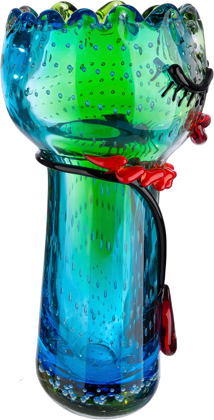 GILDE Tischvase »Gesichtsvase Jessica mehrfarbig H. 25 cm« Gesichtsvase, Glas, Fraumotiv, Blumenvase, künstlerisch, modern