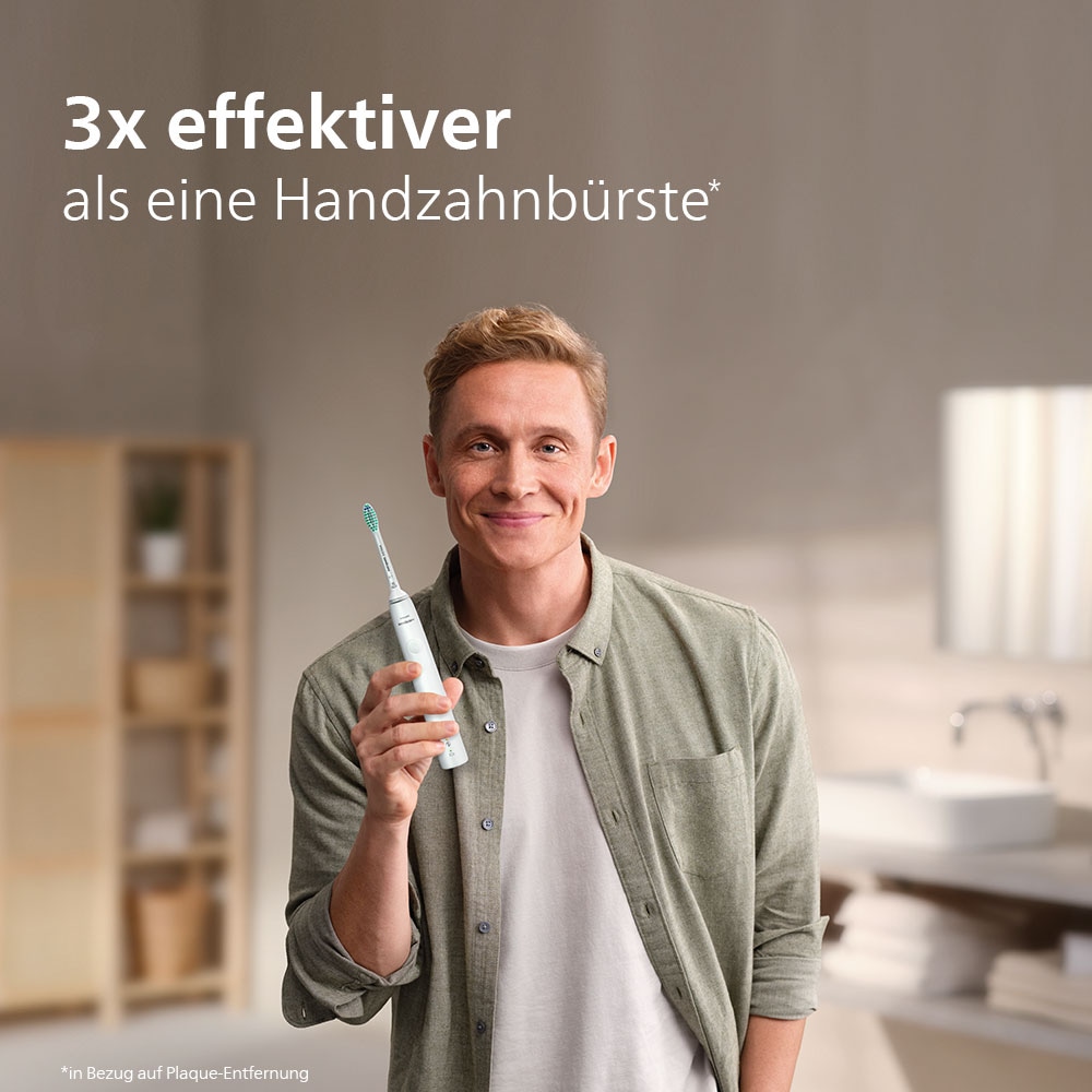 Philips Sonicare Elektrische Zahnbürste »Series 3100 HX3675/13«, 2 St. Aufsteckbürsten, Doppelpack, mit 4-Quadranten-Timer und 2-Minuten-Timer