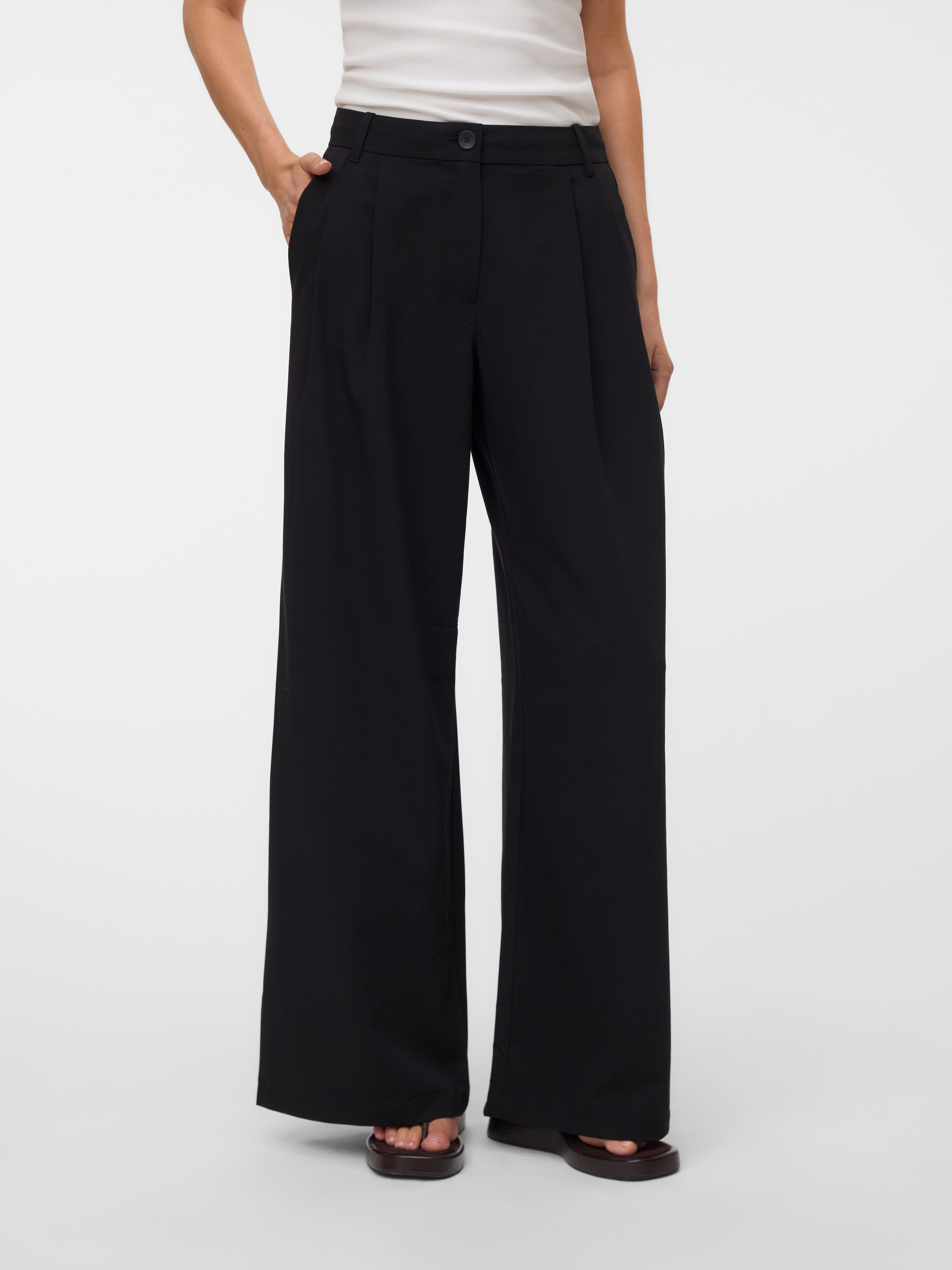 Image of Vero Moda Anzughose "VMSTELLA MW WIDE PLEAT PANT NOOS" Materialmix, oversize